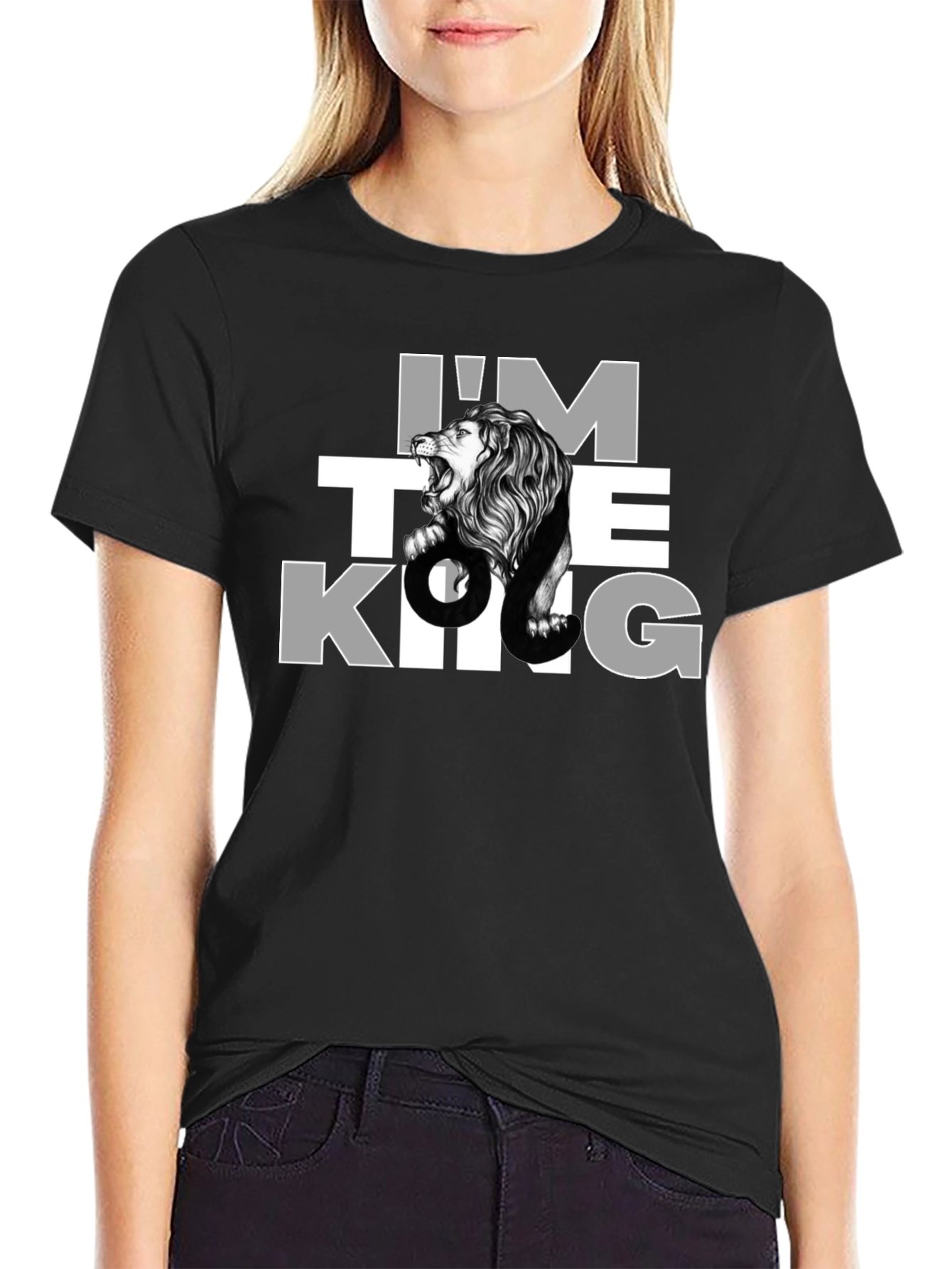 Im The King Lion Graphic Tee - Black