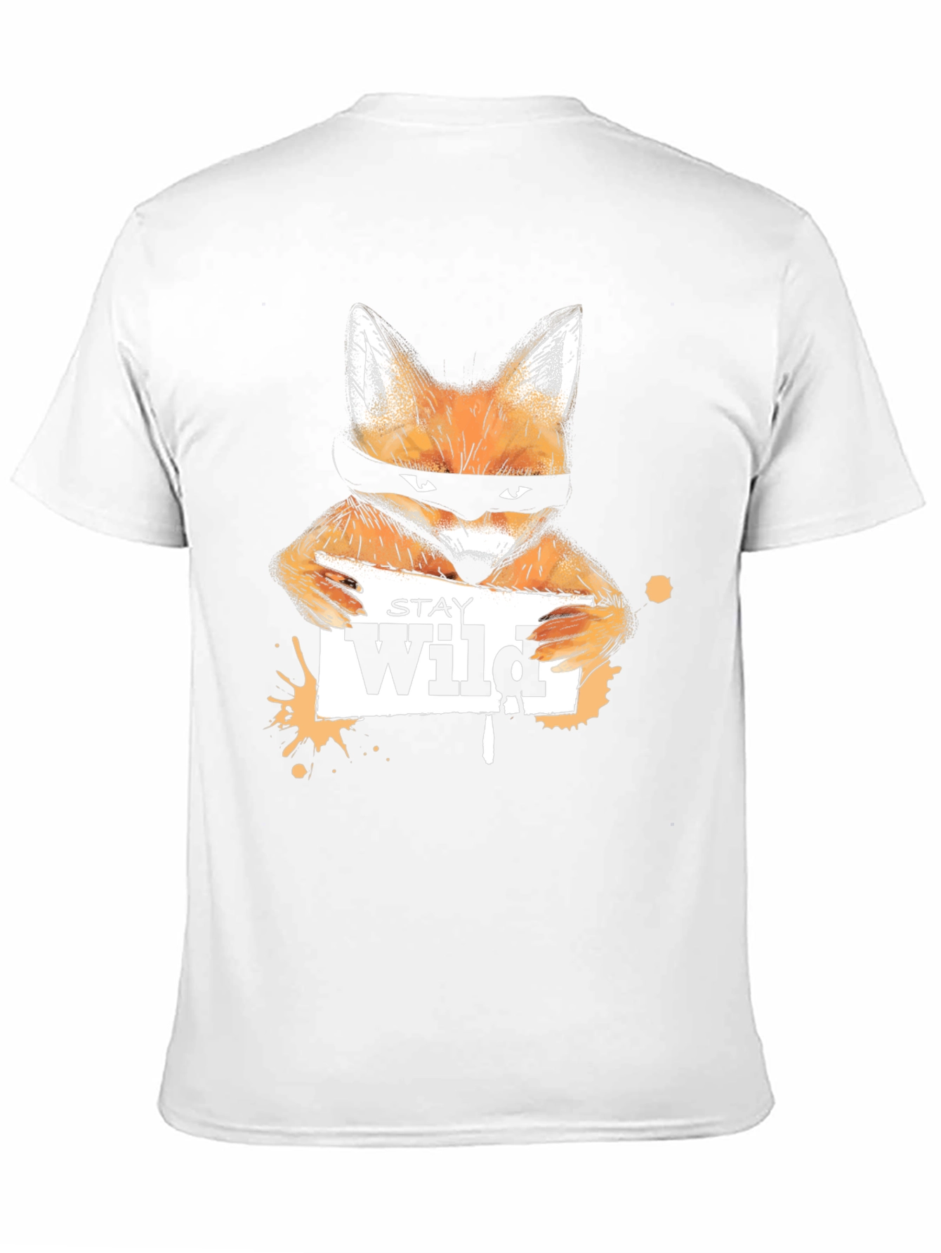 Stay Wild Fox Graphic Tee - Black Casual T-Shirt