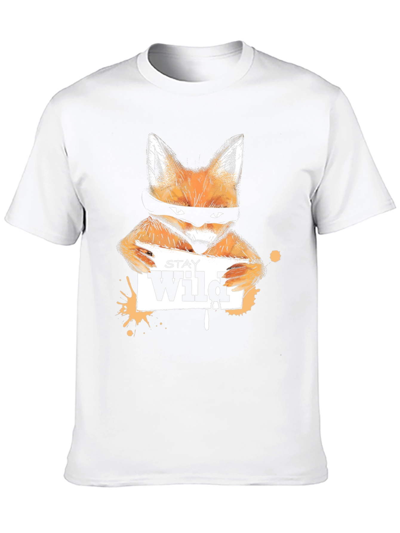 Stay Wild Fox Graphic Tee - Black Casual T-Shirt