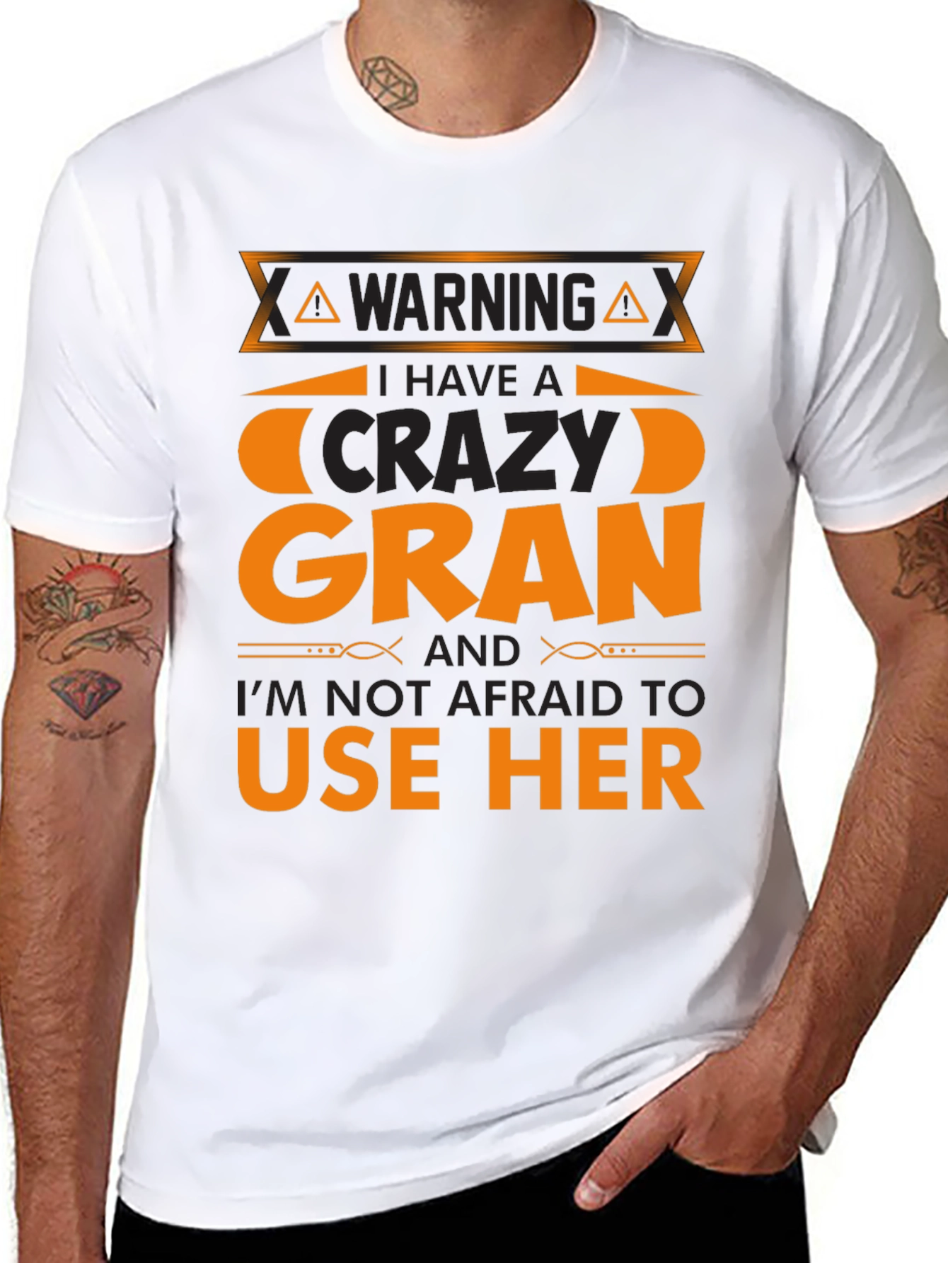 Warning Crazy Gran T-Shirt Novelty Graphic Tee