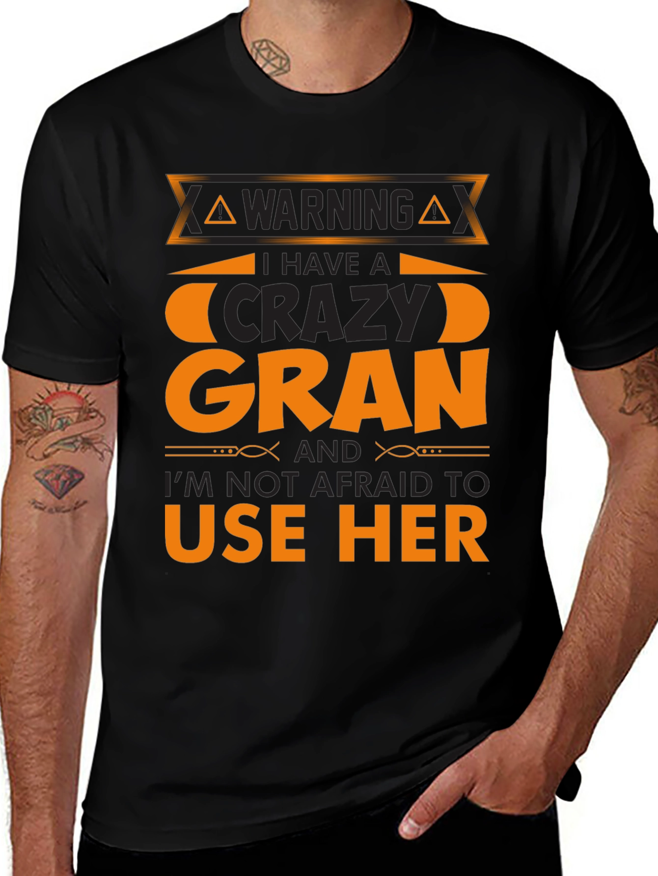 Warning Crazy Gran T-Shirt Novelty Graphic Tee