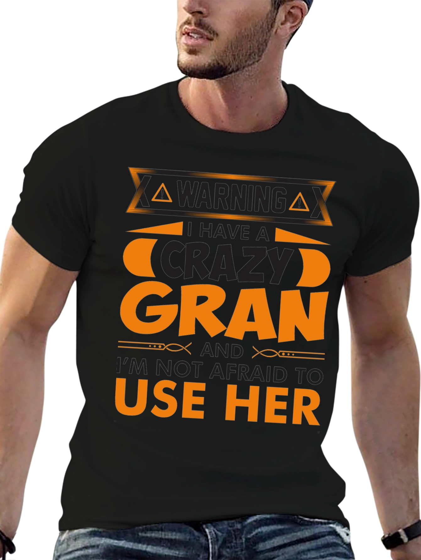 Warning Crazy Gran T-Shirt Novelty Graphic Tee