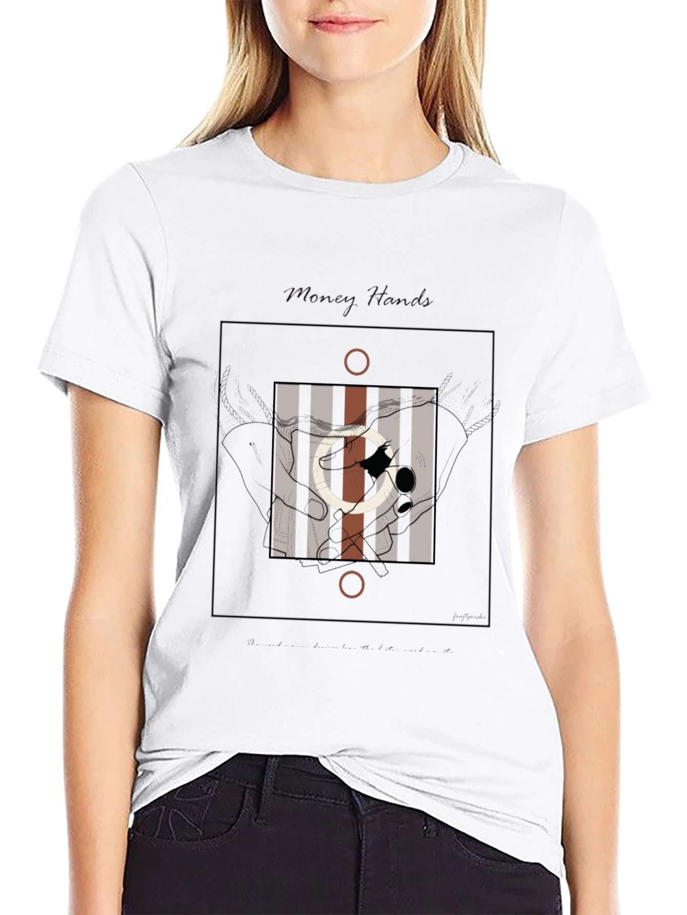 Abstract Graphic Print Crew Neck Tee