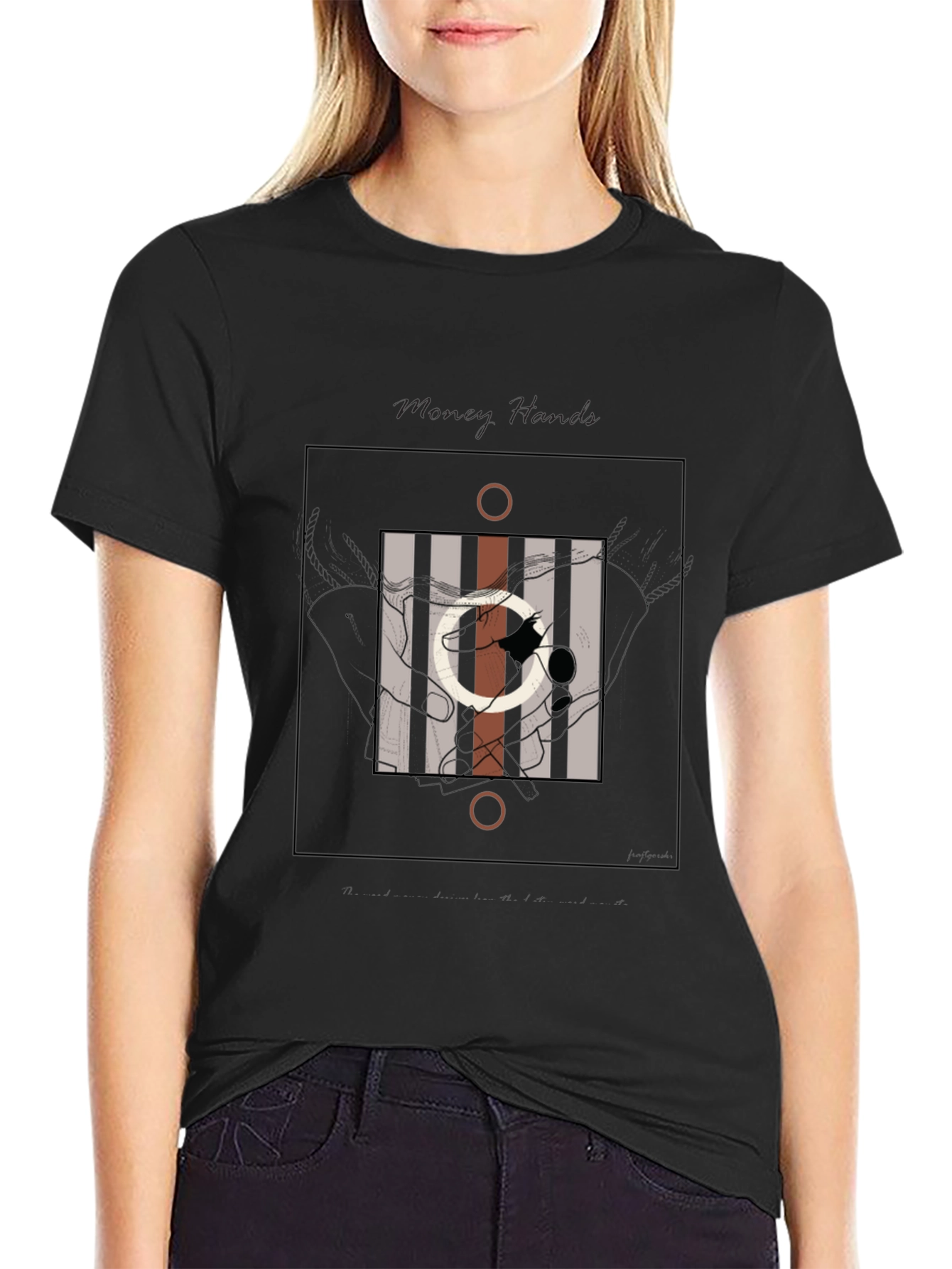 Abstract Graphic Print Crew Neck Tee