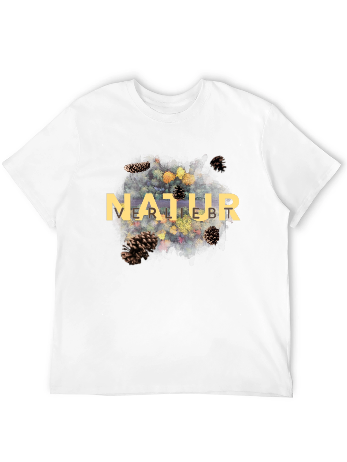Natur Pine Cone Graphic Black T-Shirt