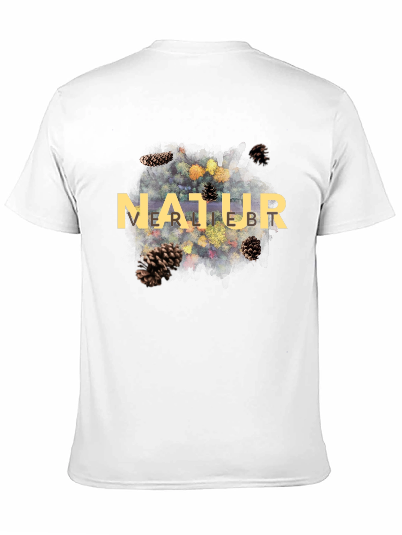 Natur Pine Cone Graphic Black T-Shirt