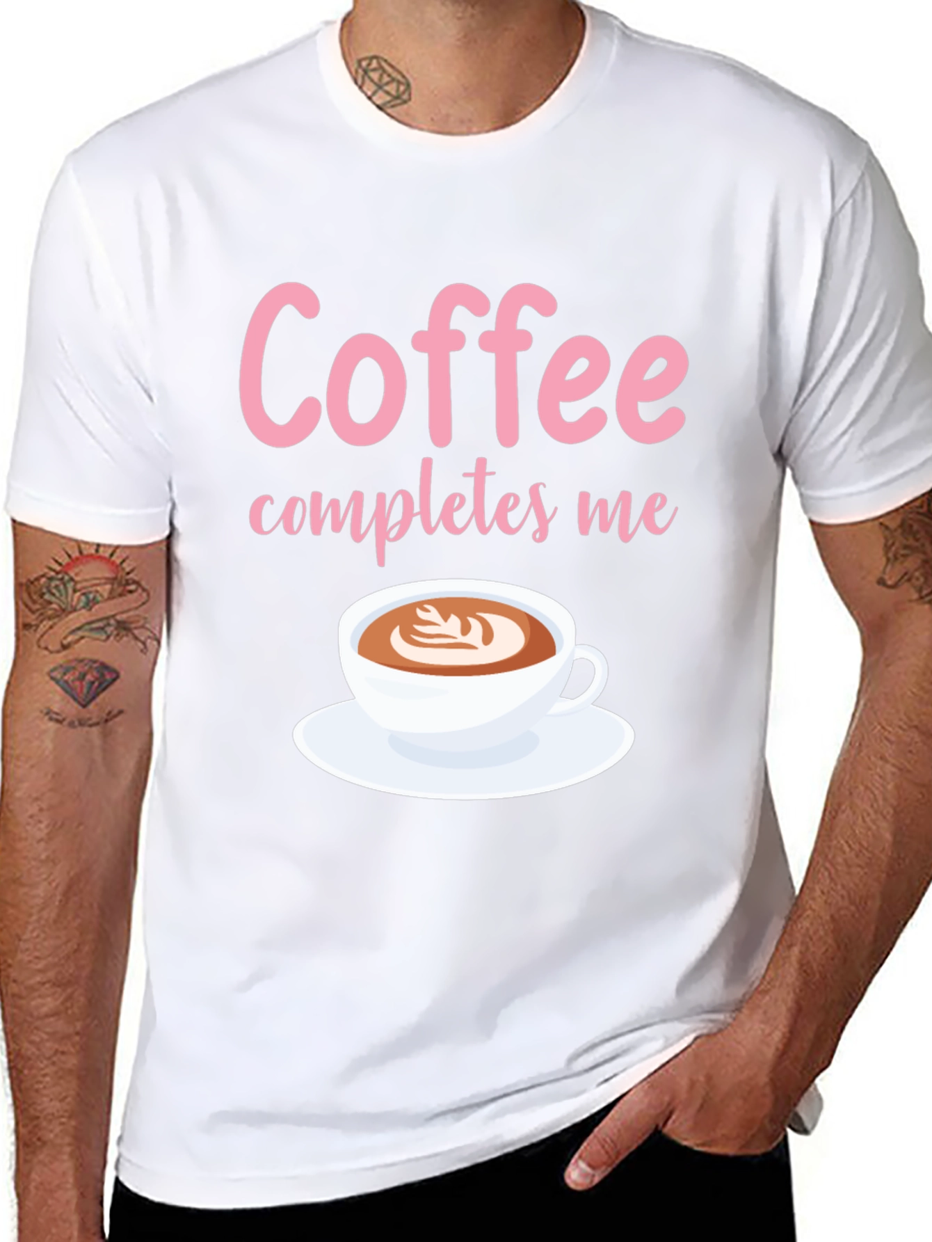 Coffee Completes Me Graphic Tee - Unisex Black T-Shirt