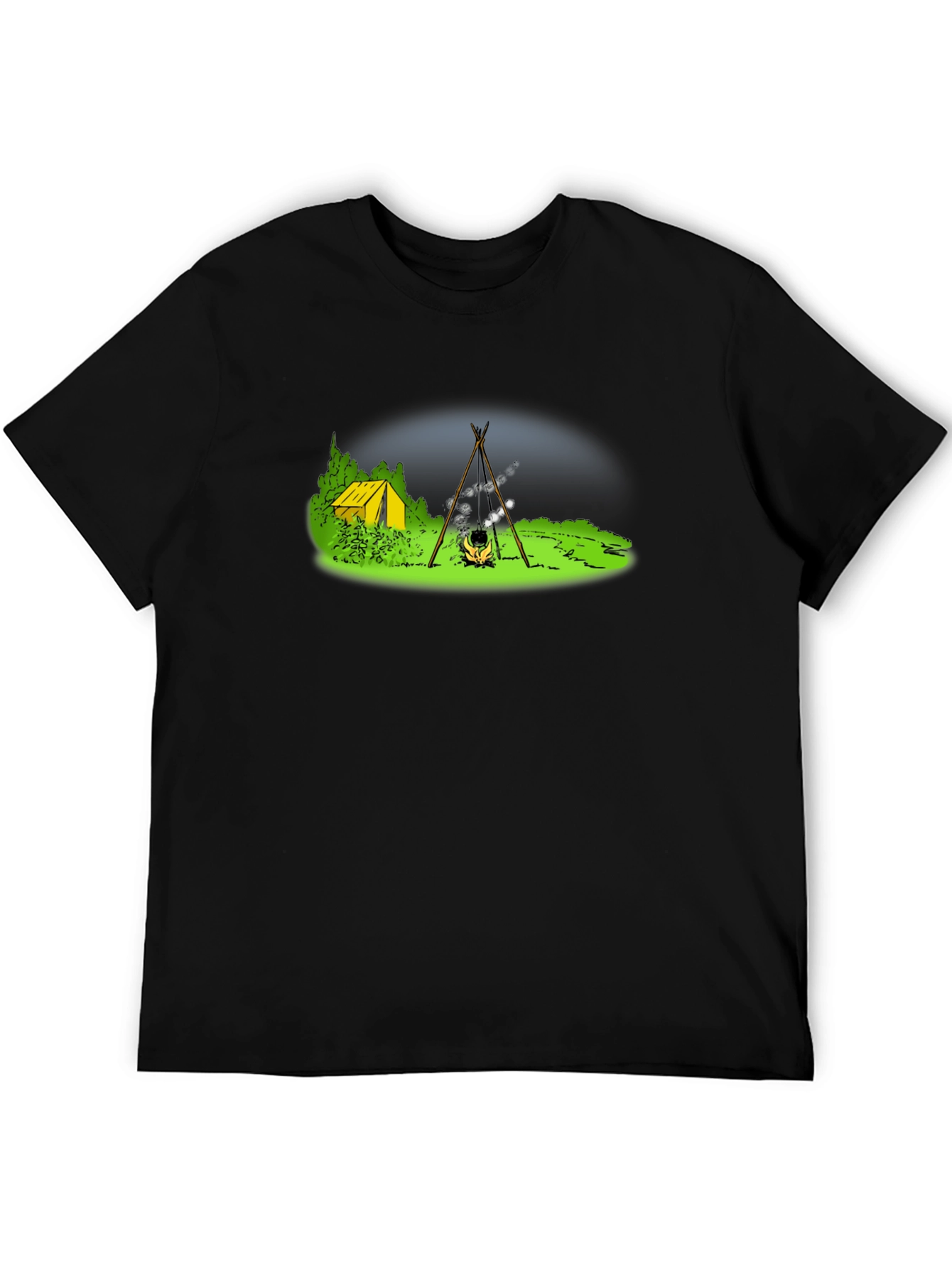 Camping T-Shirt - Tent & Bonfire Graphic Tee
