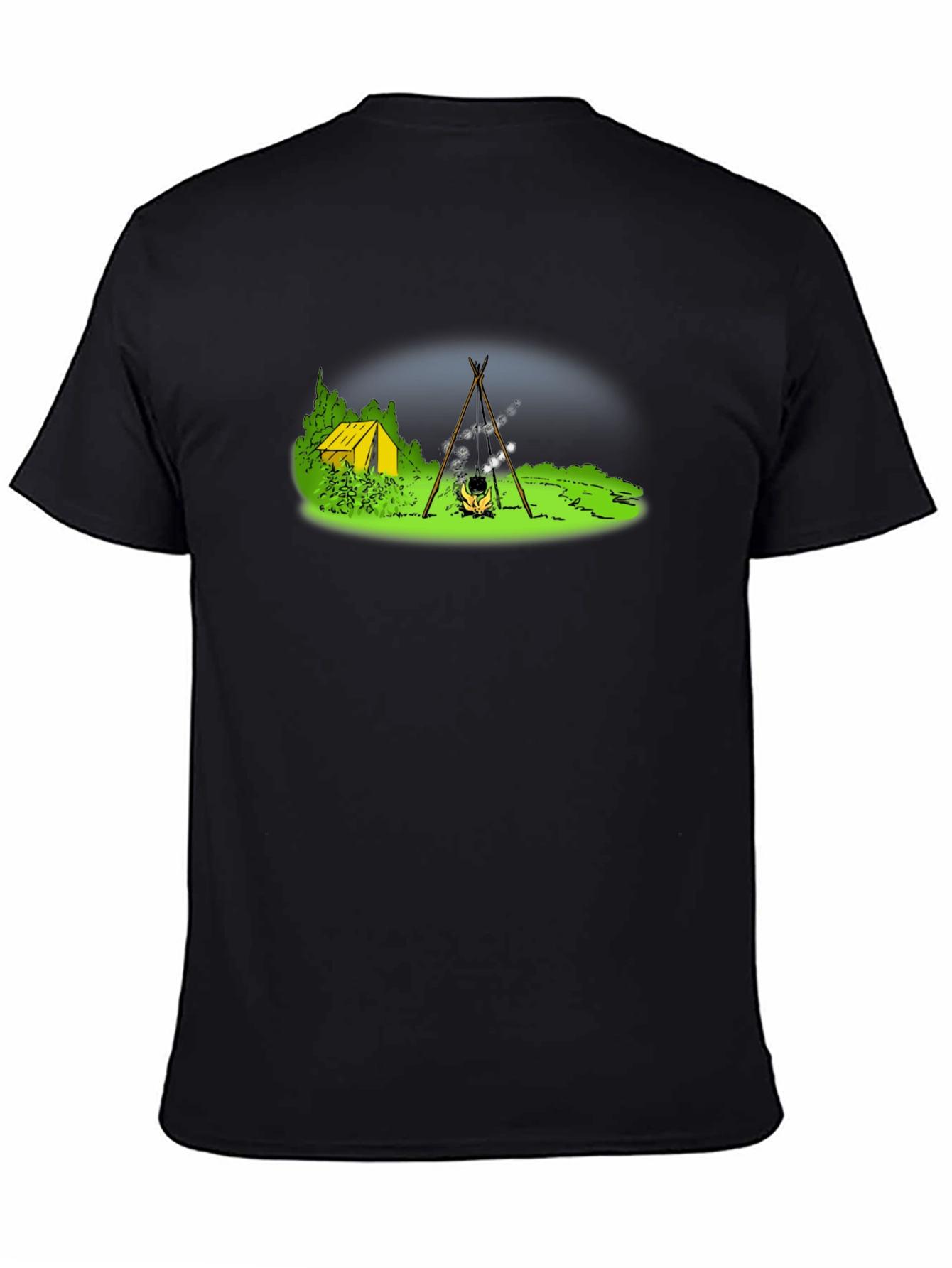 Camping T-Shirt - Tent & Bonfire Graphic Tee