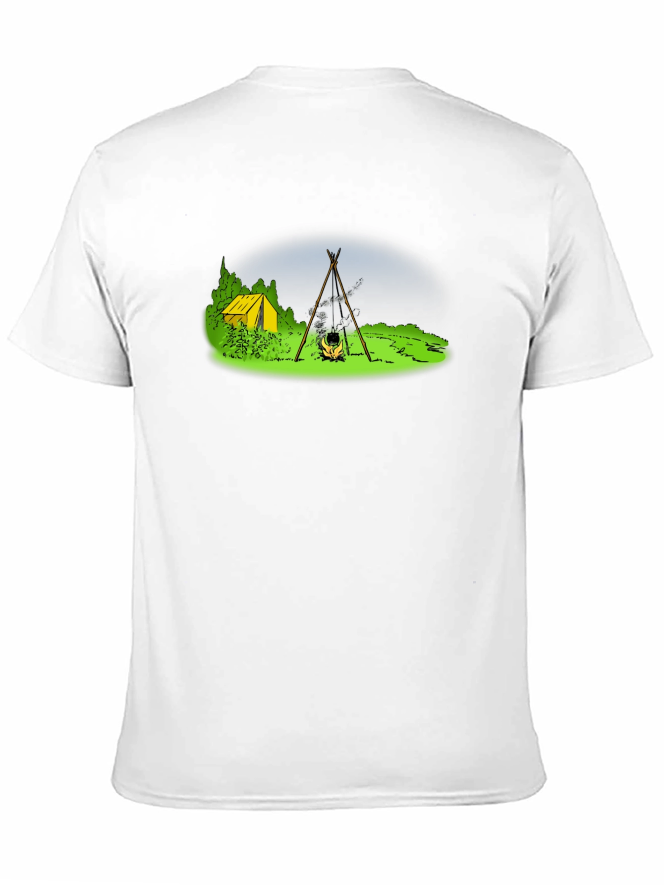 Camping T-Shirt - Tent & Bonfire Graphic Tee