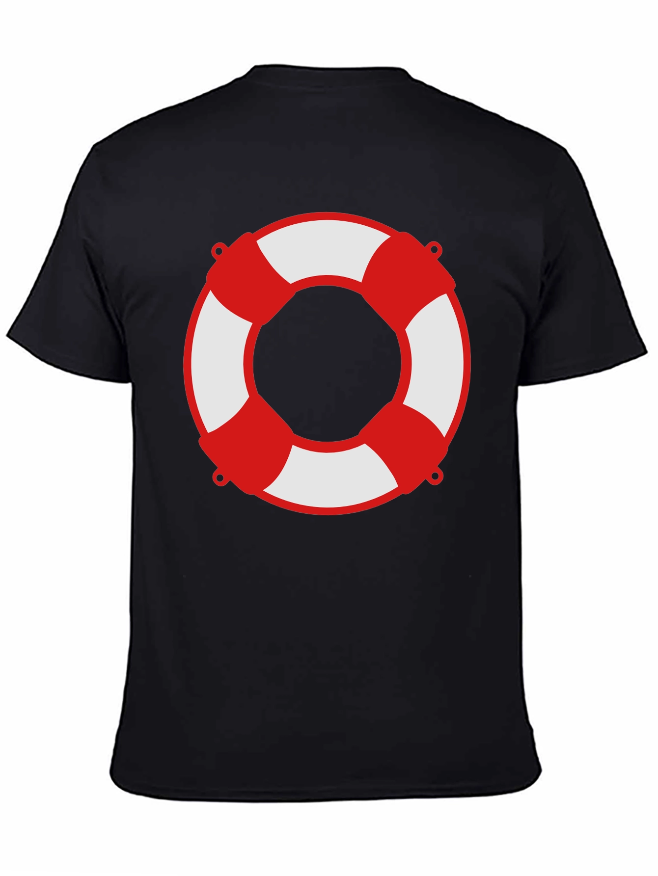 Lifesaver Graphic Tee - Black Crew Neck Shirt