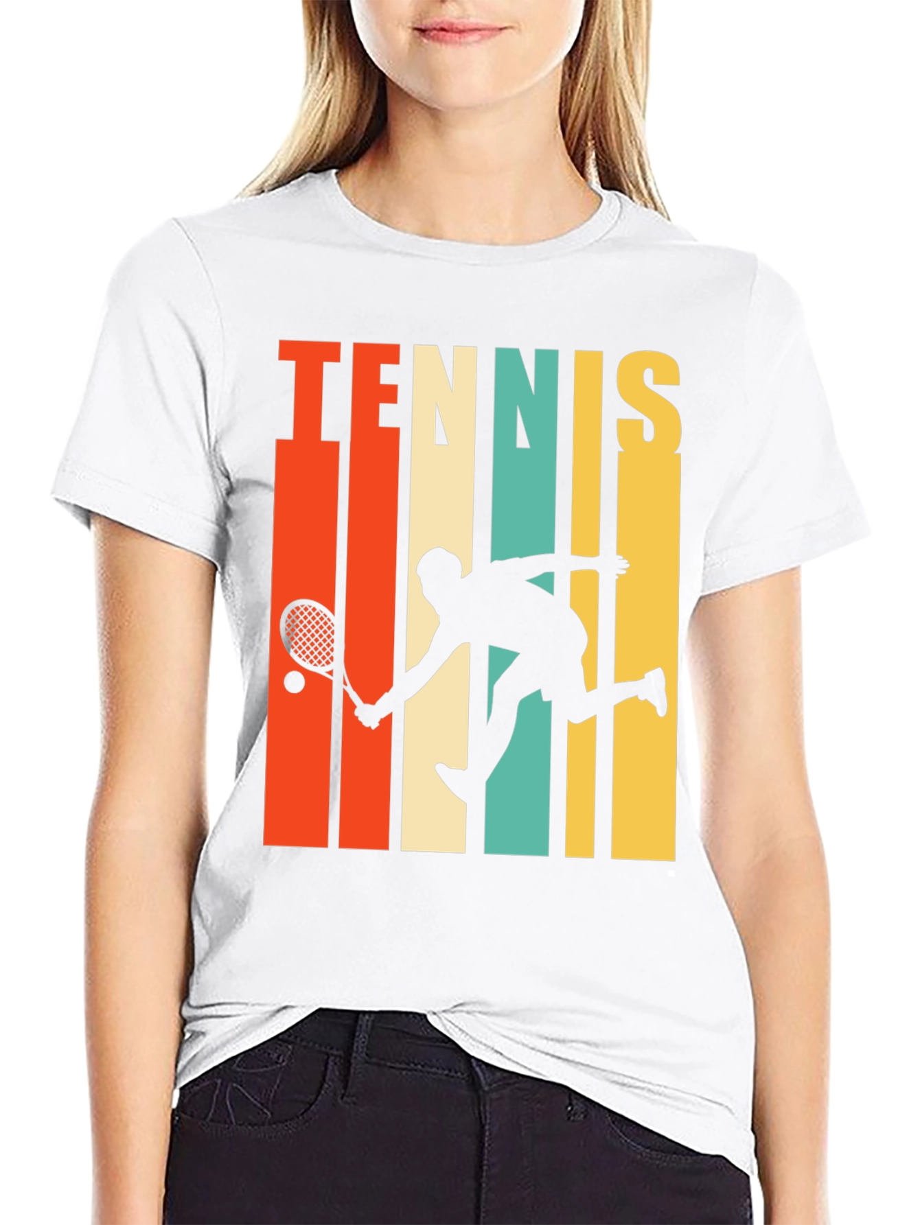 Retro Tennis Player Graphic T-Shirt