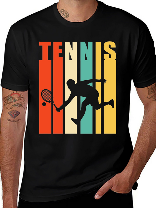 Retro Tennis Player Graphic T-Shirt
