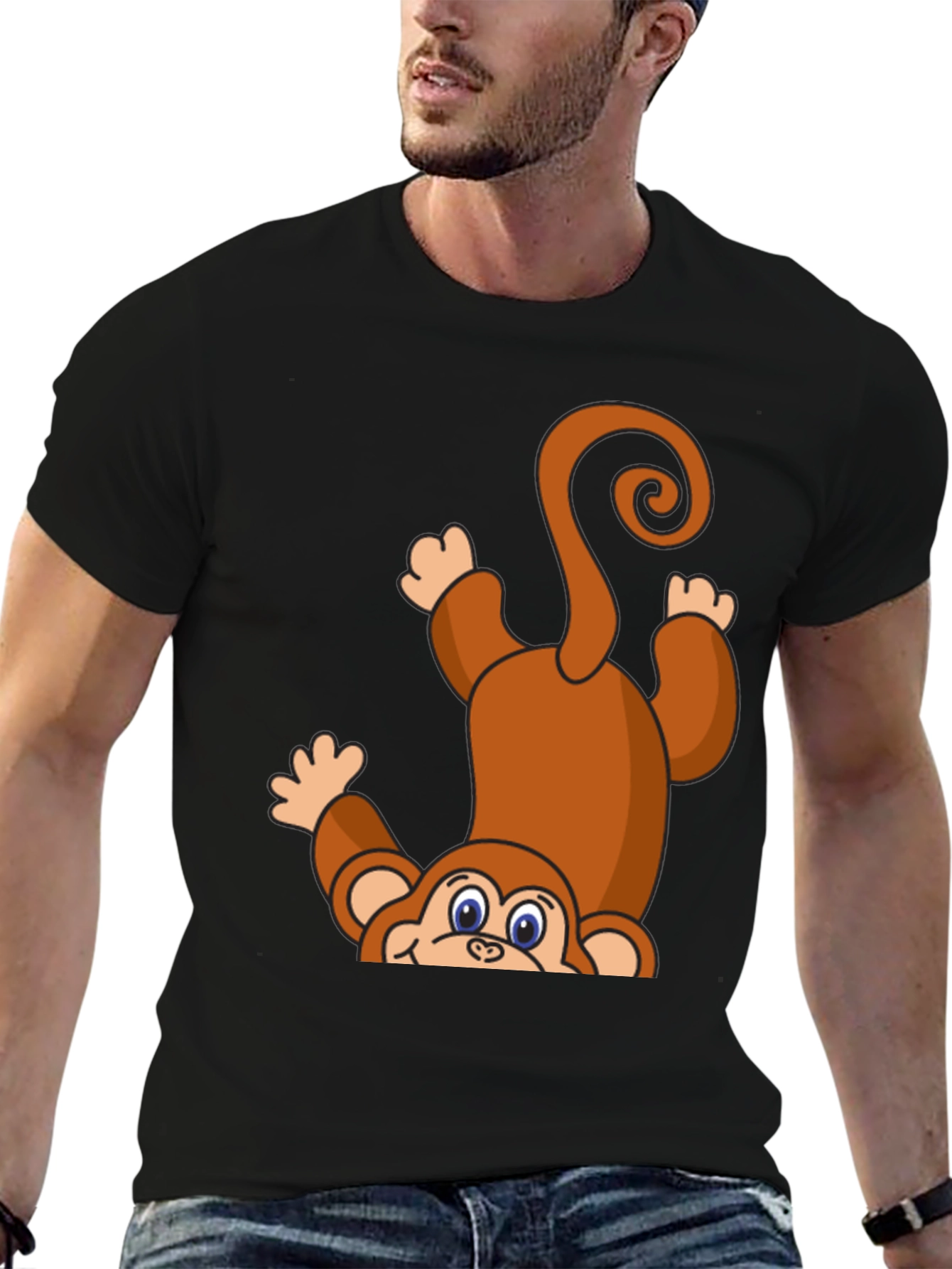 Monkey Graphic T-Shirt - Fun Animal Print Tee