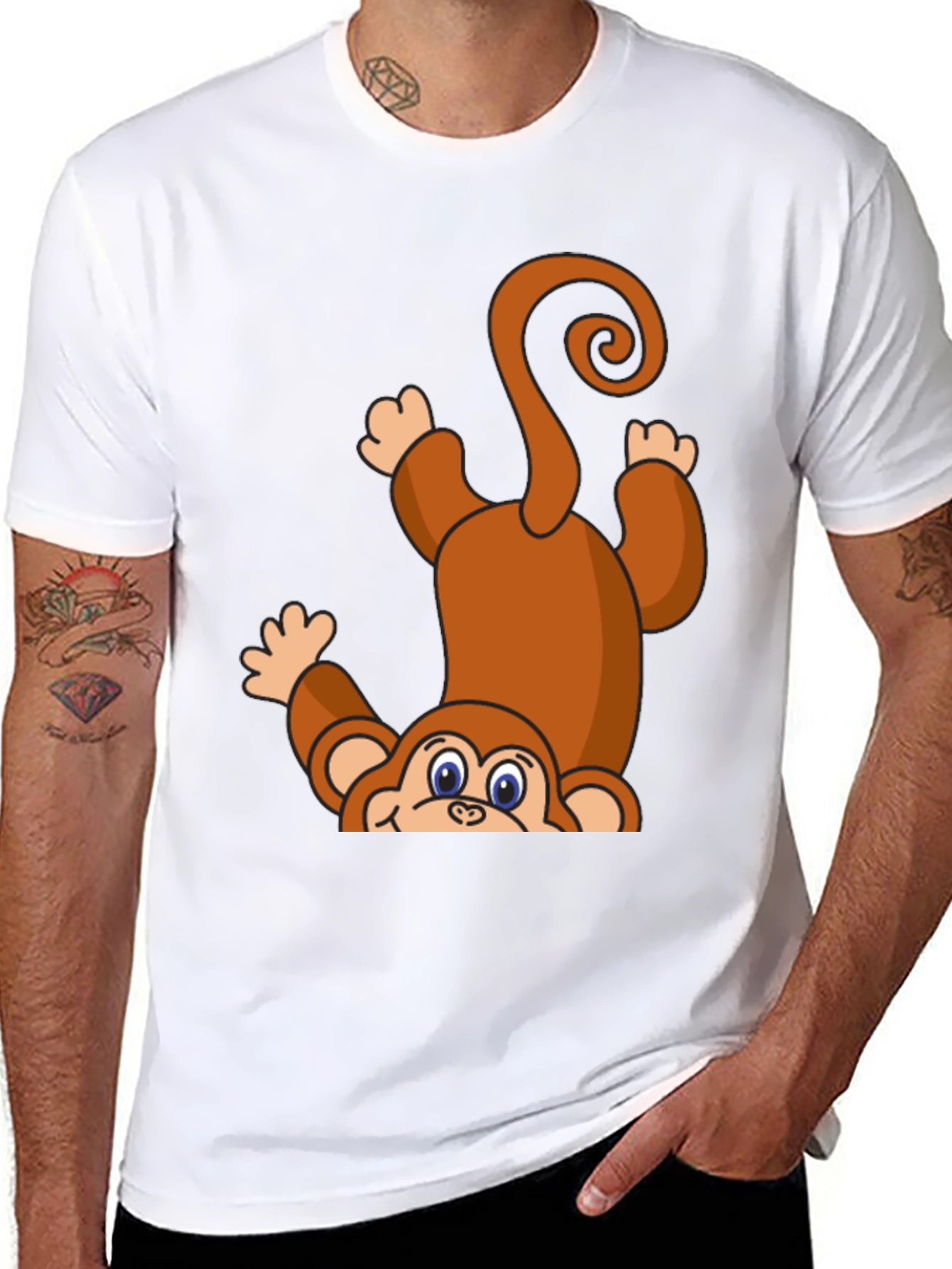 Monkey Graphic T-Shirt - Fun Animal Print Tee