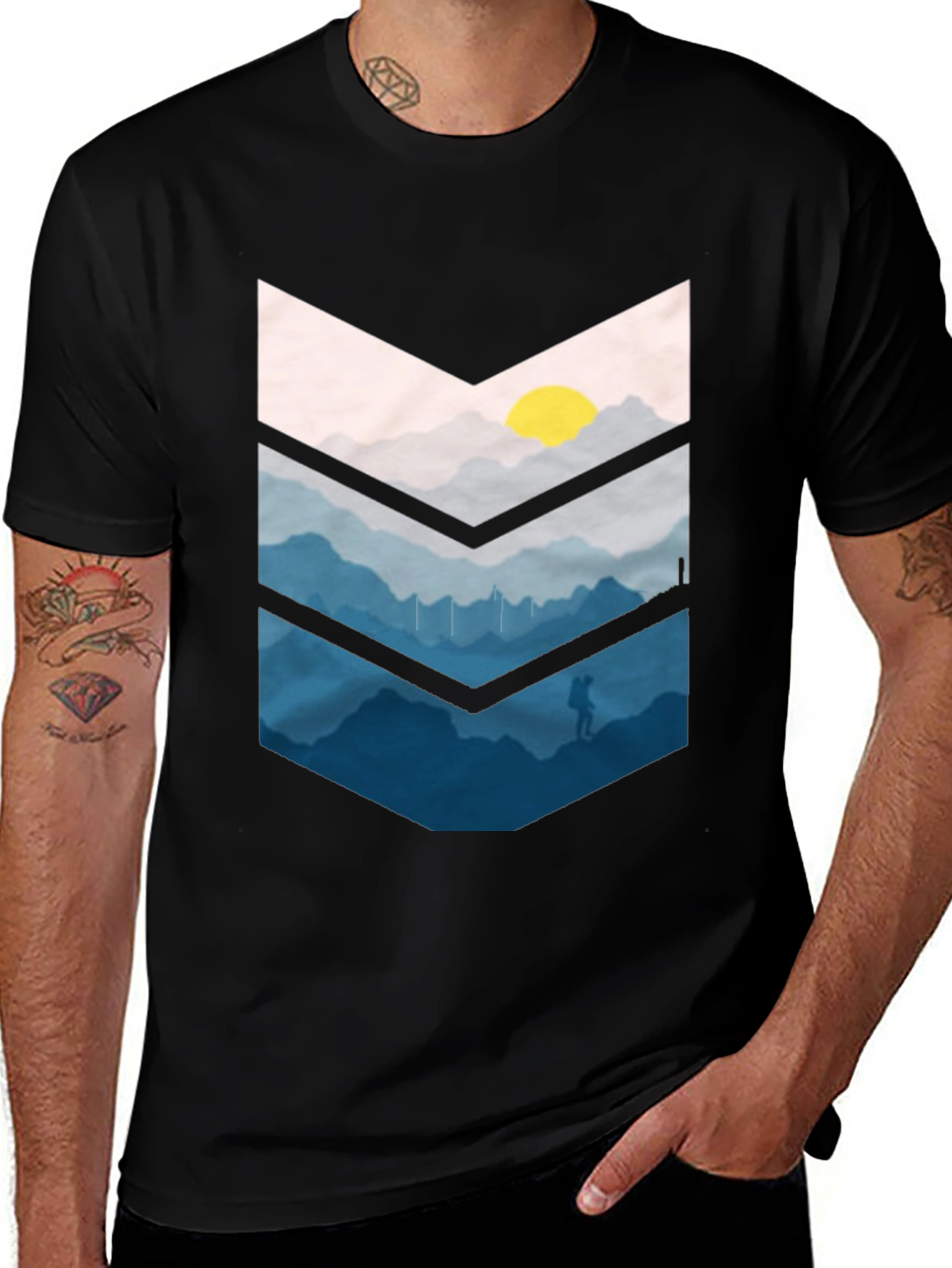 Mountain Adventure Graphic Tee - Black