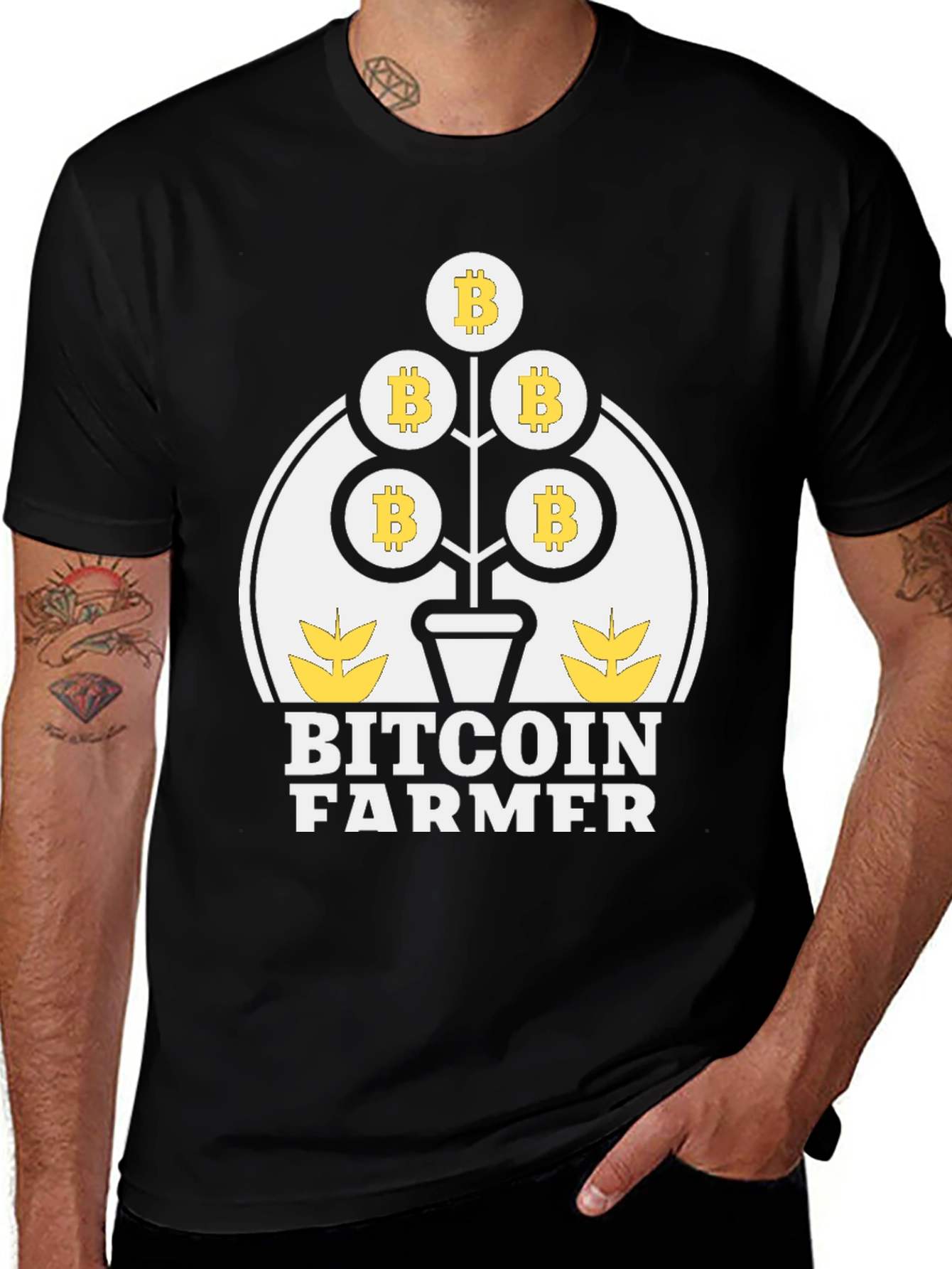 Bitcoin Farmer Graphic Tee - Crypto Mining T-Shirt