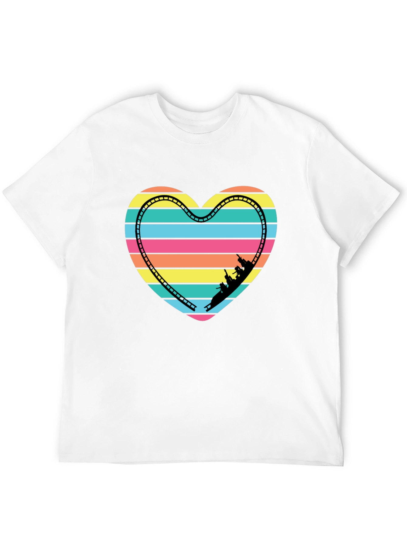 Retro Rollercoaster Heart Graphic Tee