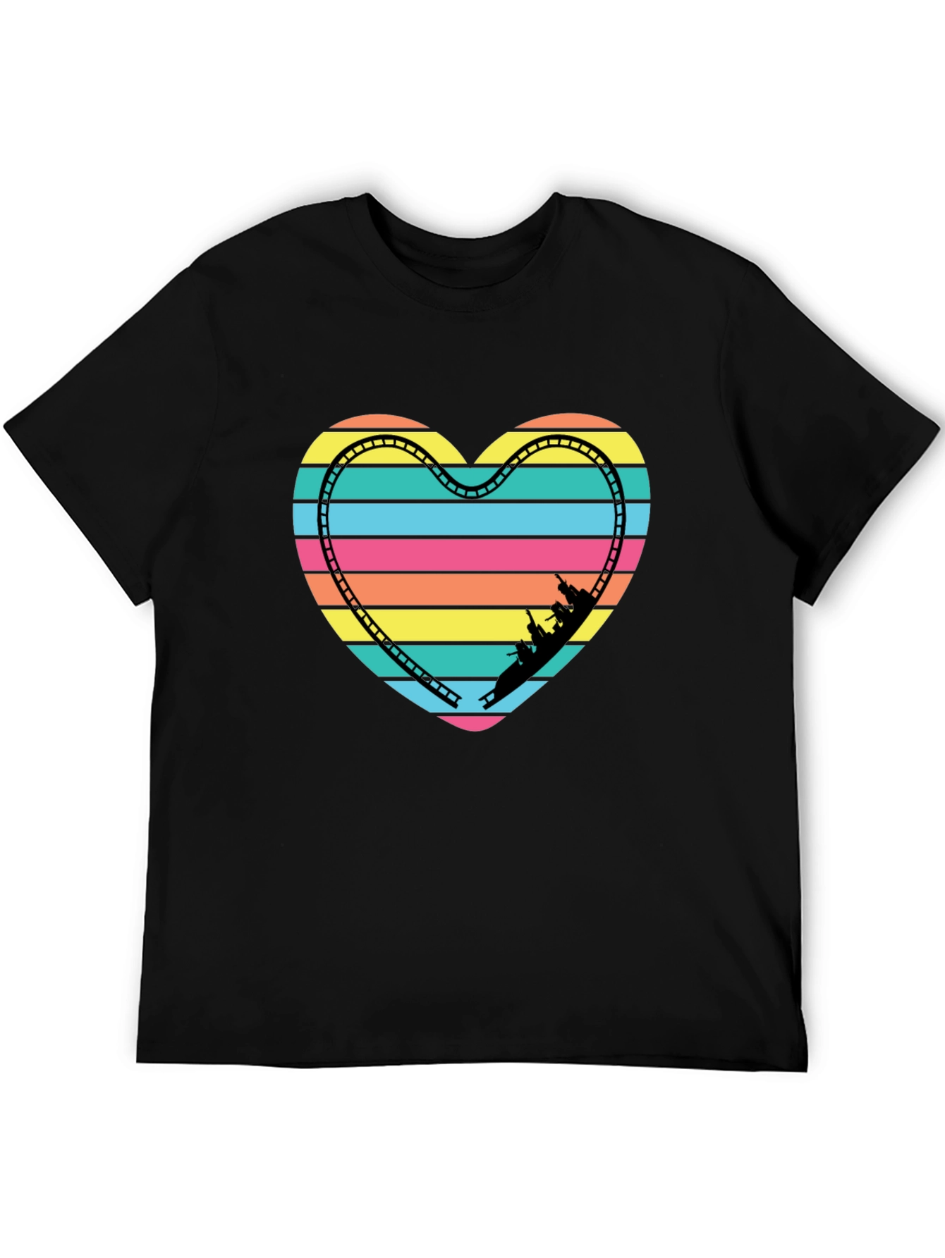 Retro Rollercoaster Heart Graphic Tee