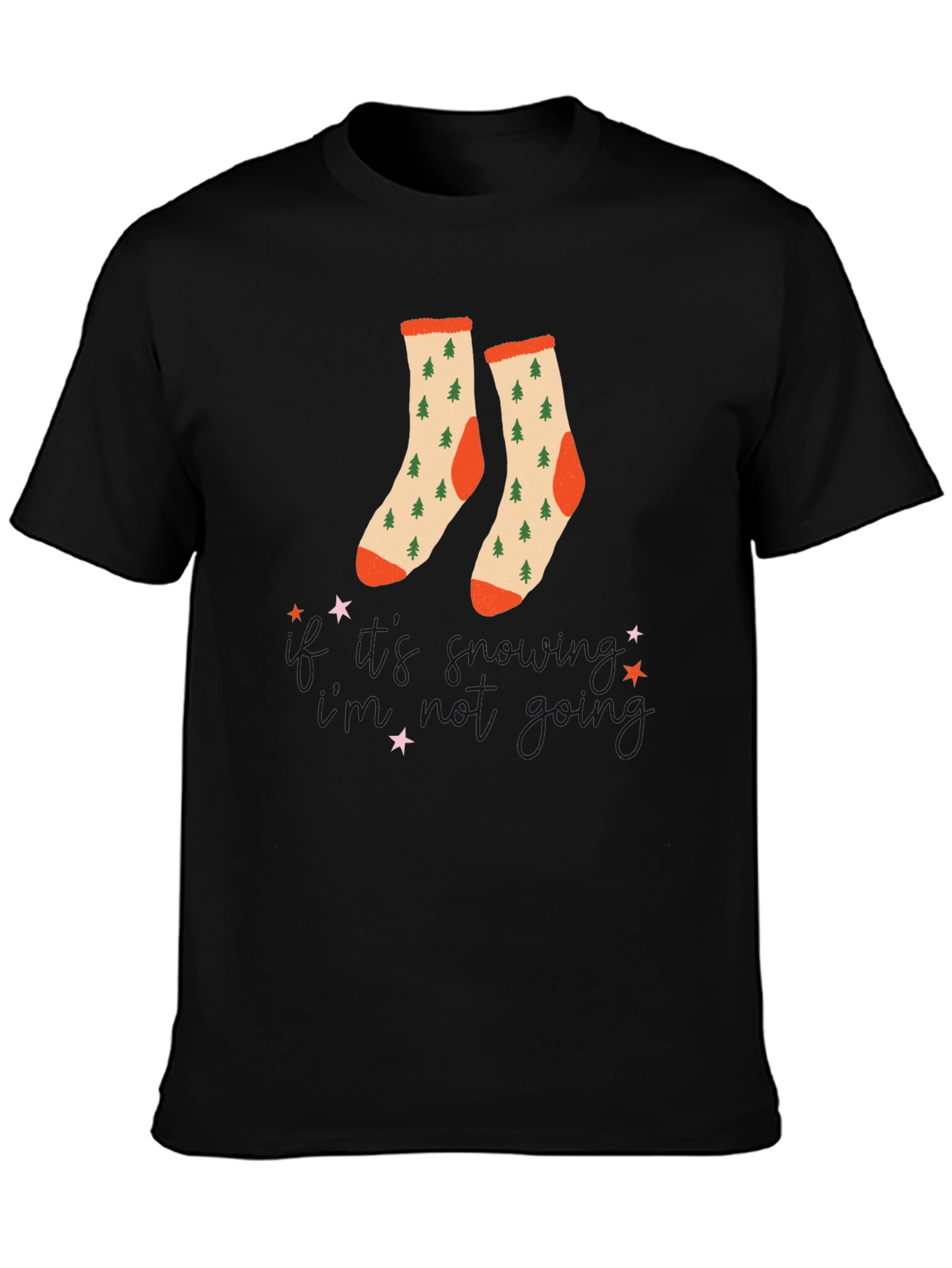 Festive Holiday Socks Graphic Tee - Christmas Style