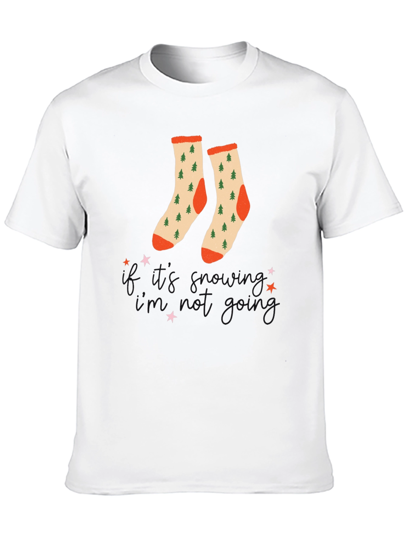 Festive Holiday Socks Graphic Tee - Christmas Style