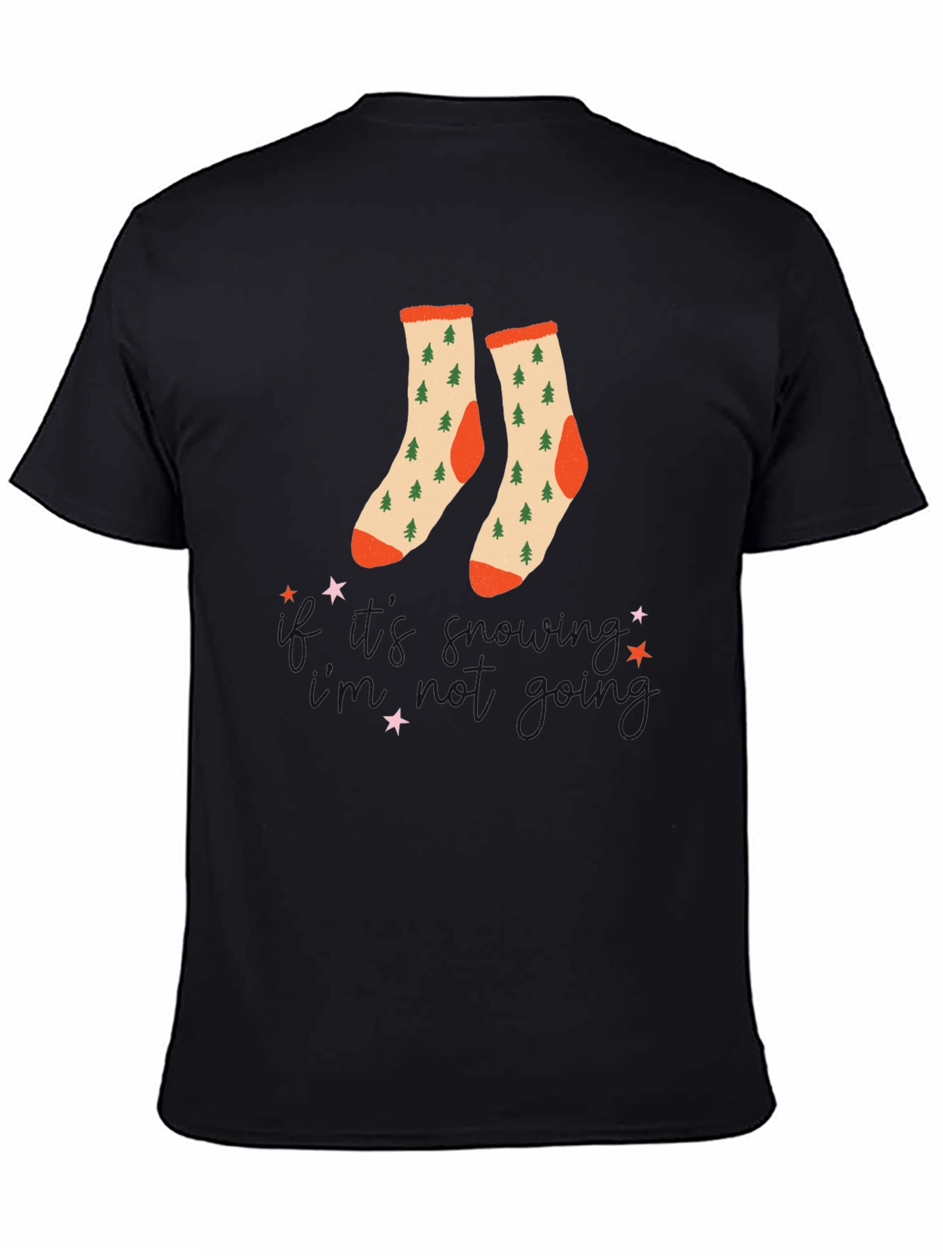 Festive Holiday Socks Graphic Tee - Christmas Style