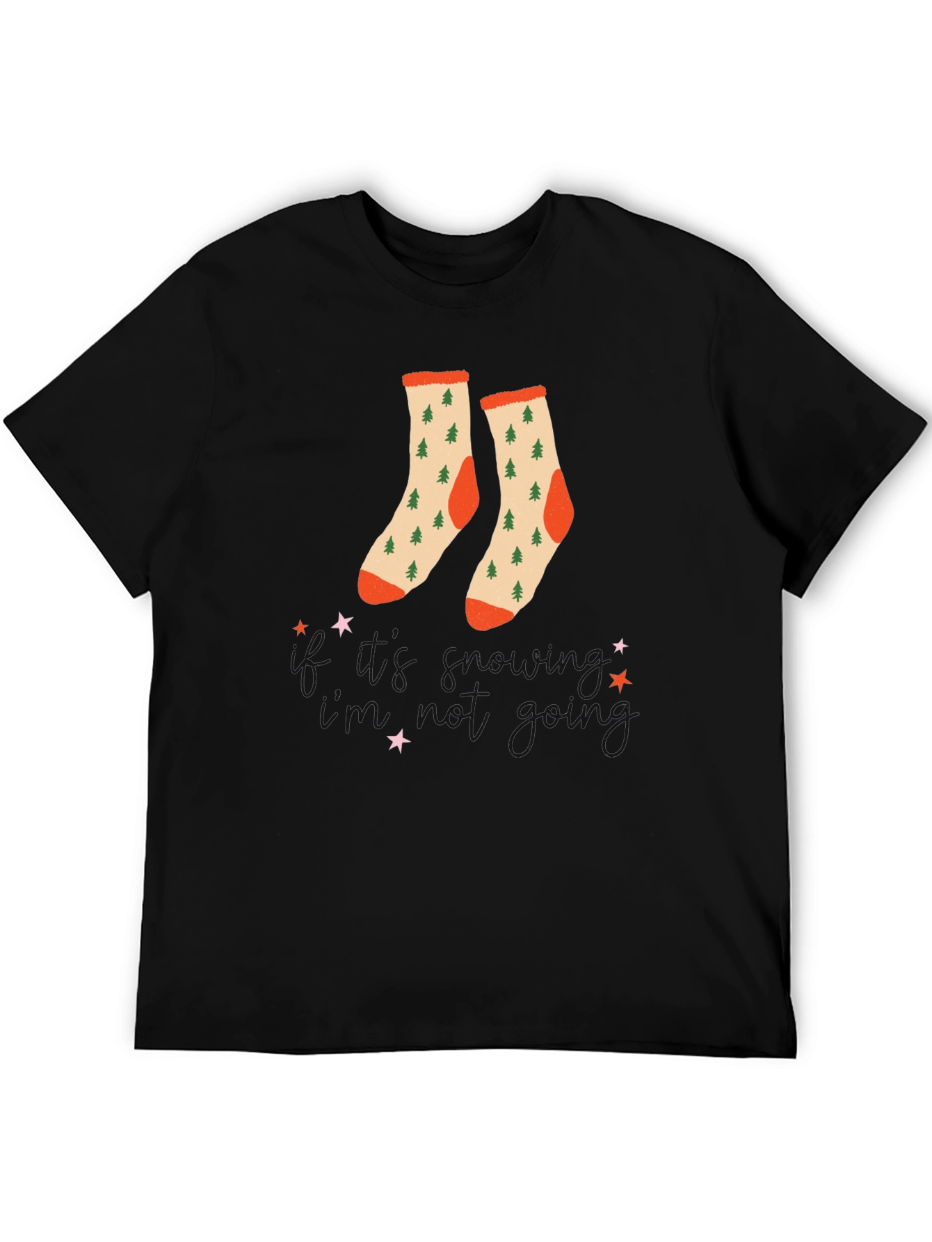 Festive Holiday Socks Graphic Tee - Christmas Style