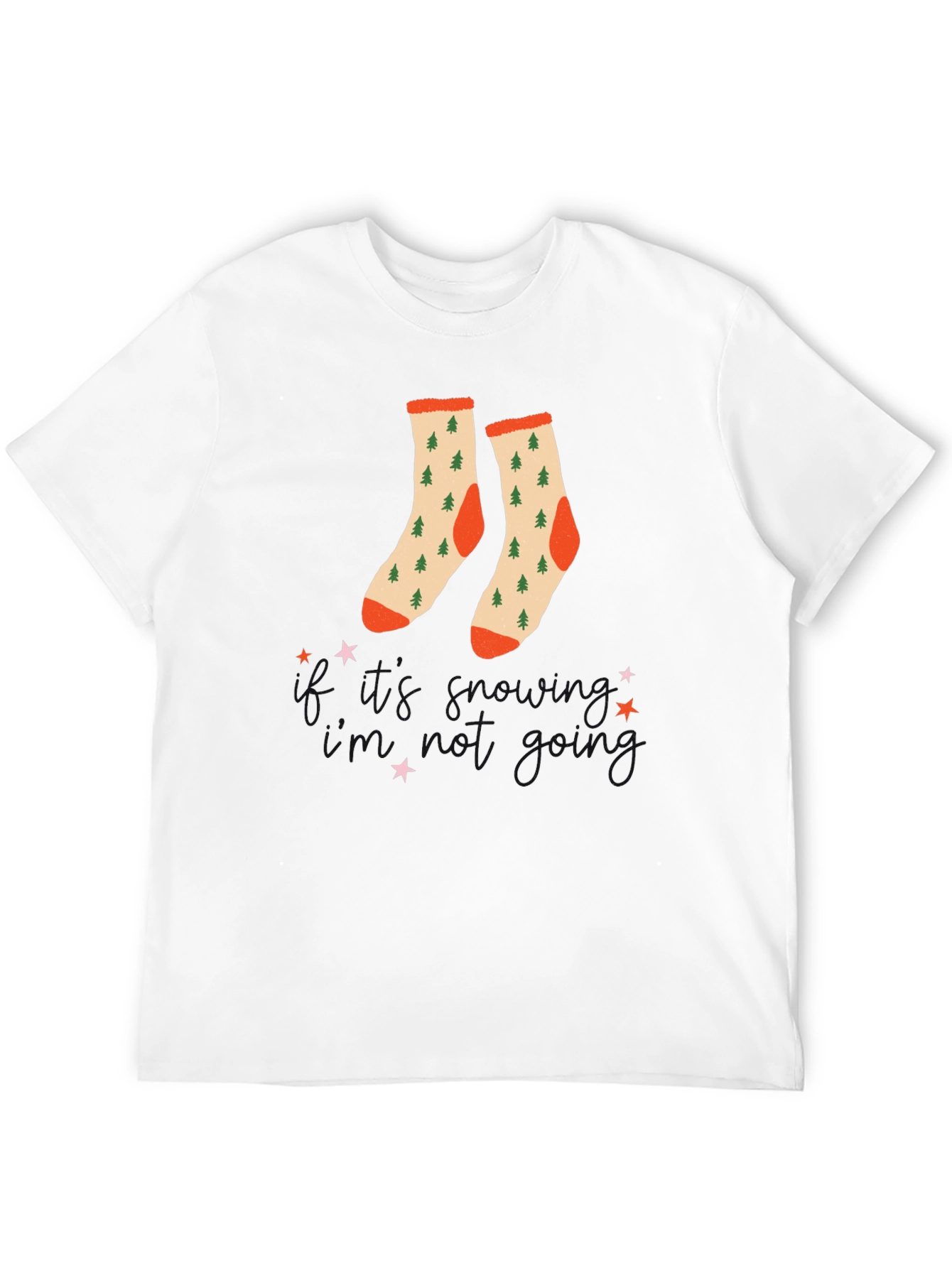 Festive Holiday Socks Graphic Tee - Christmas Style