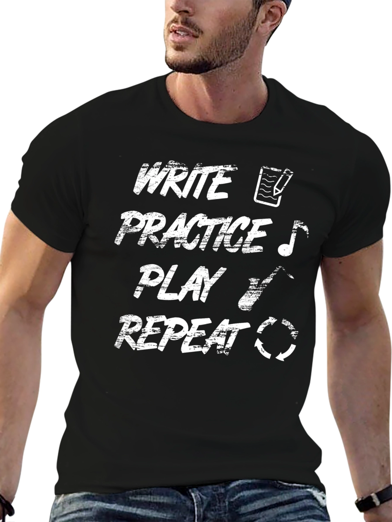 Write Practice Play Repeat Graphic T-Shirt