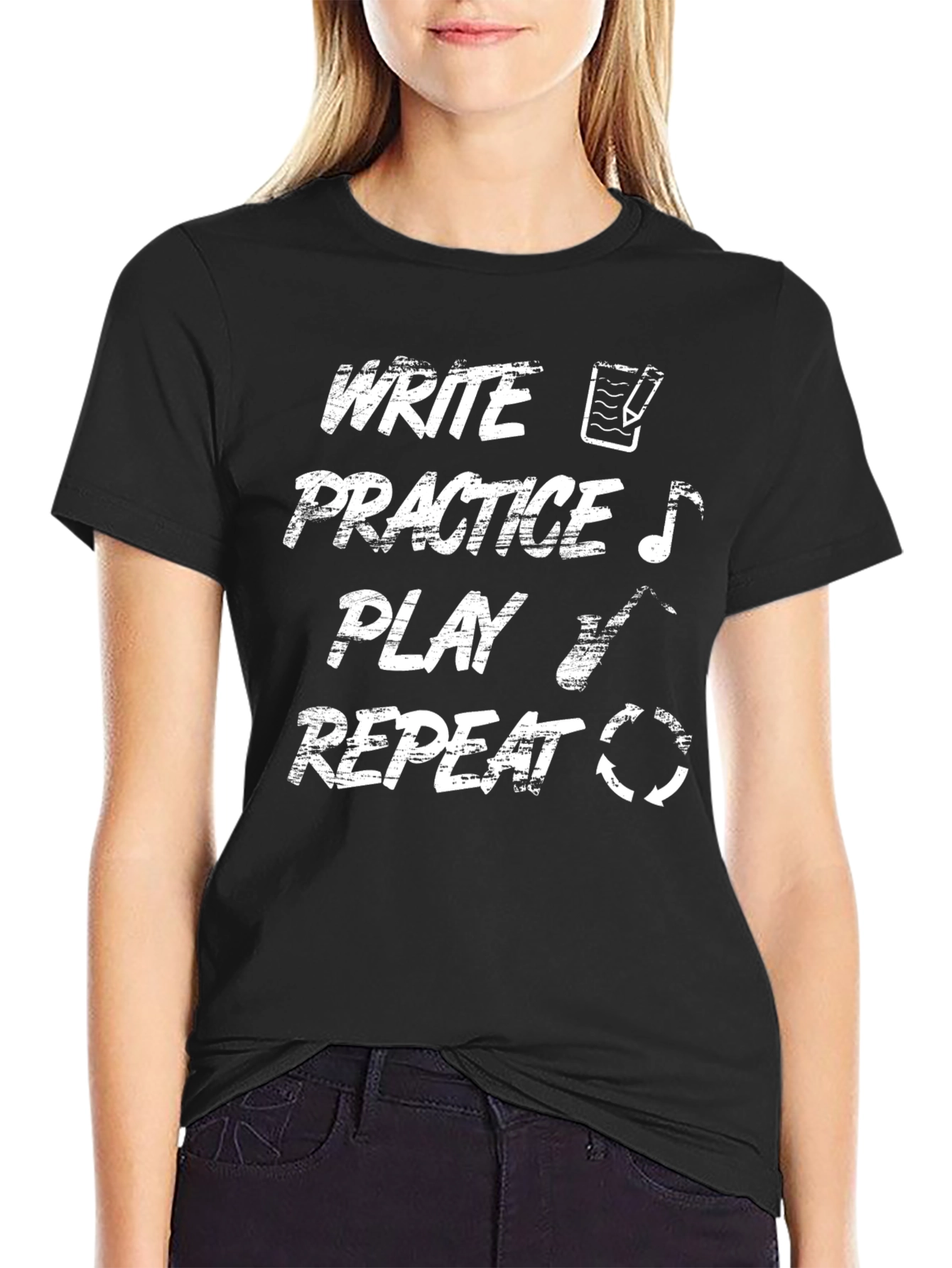Write Practice Play Repeat Graphic T-Shirt