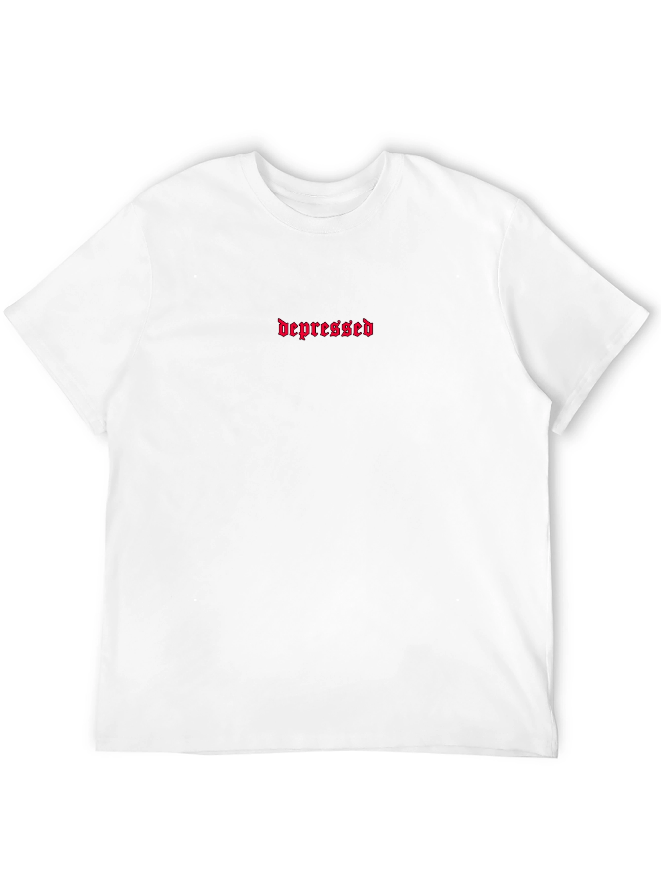 Edgy Embroidered Depressed Graphic Tee - Black