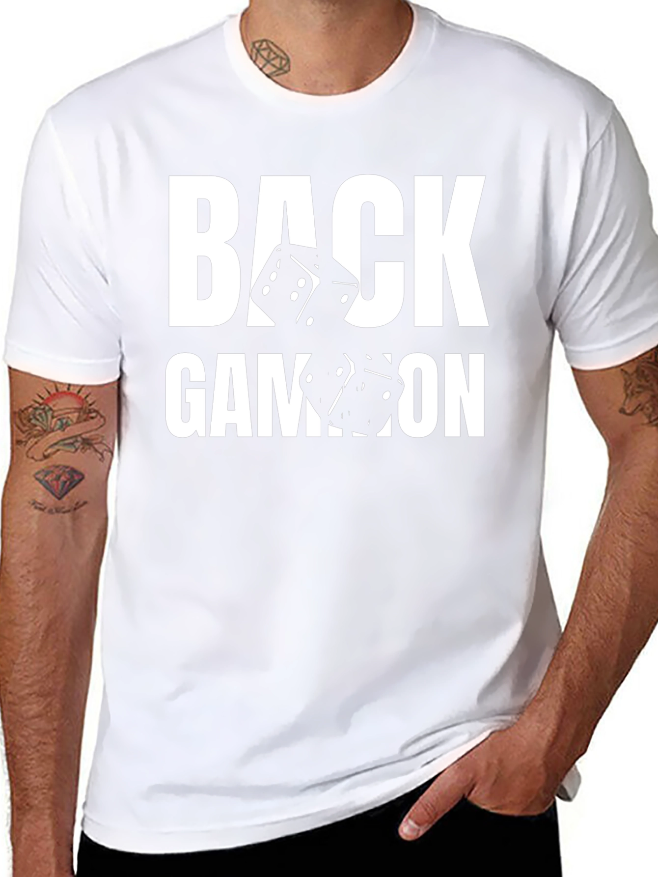 Backgammon Dice Graphic T-Shirt - Black