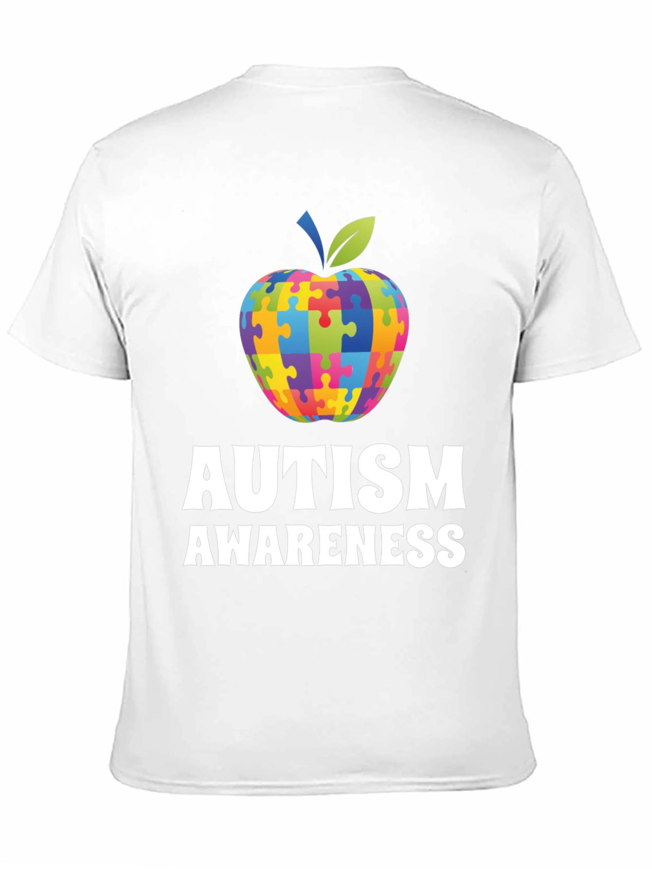 Autism Awareness Apple Puzzle Piece T-Shirt
