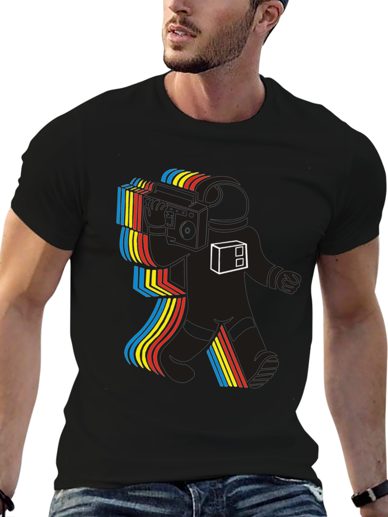 Retro Astronaut Graphic Tee - Space Tunes T-Shirt