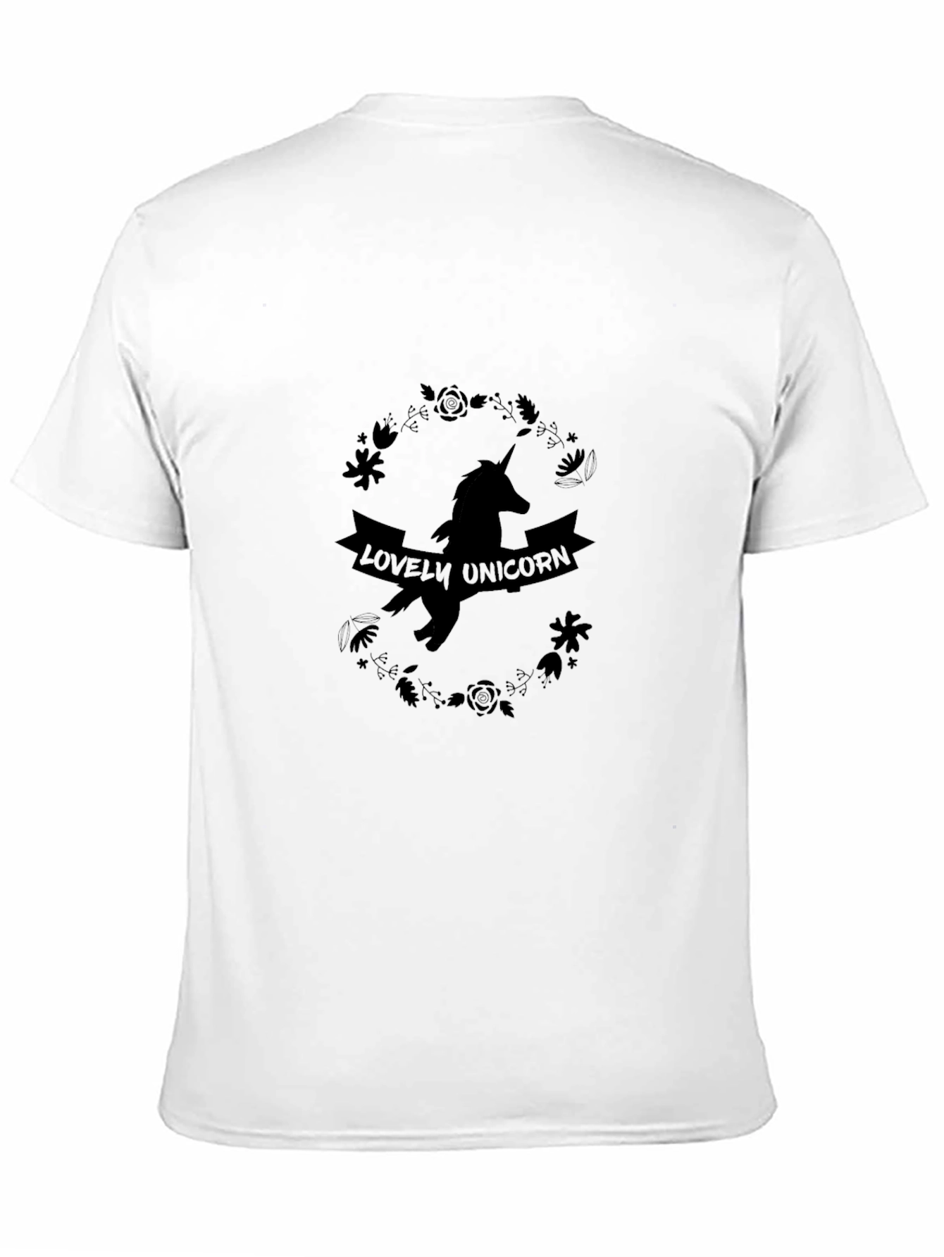 Lovely Unicorn Graphic Black T-Shirt
