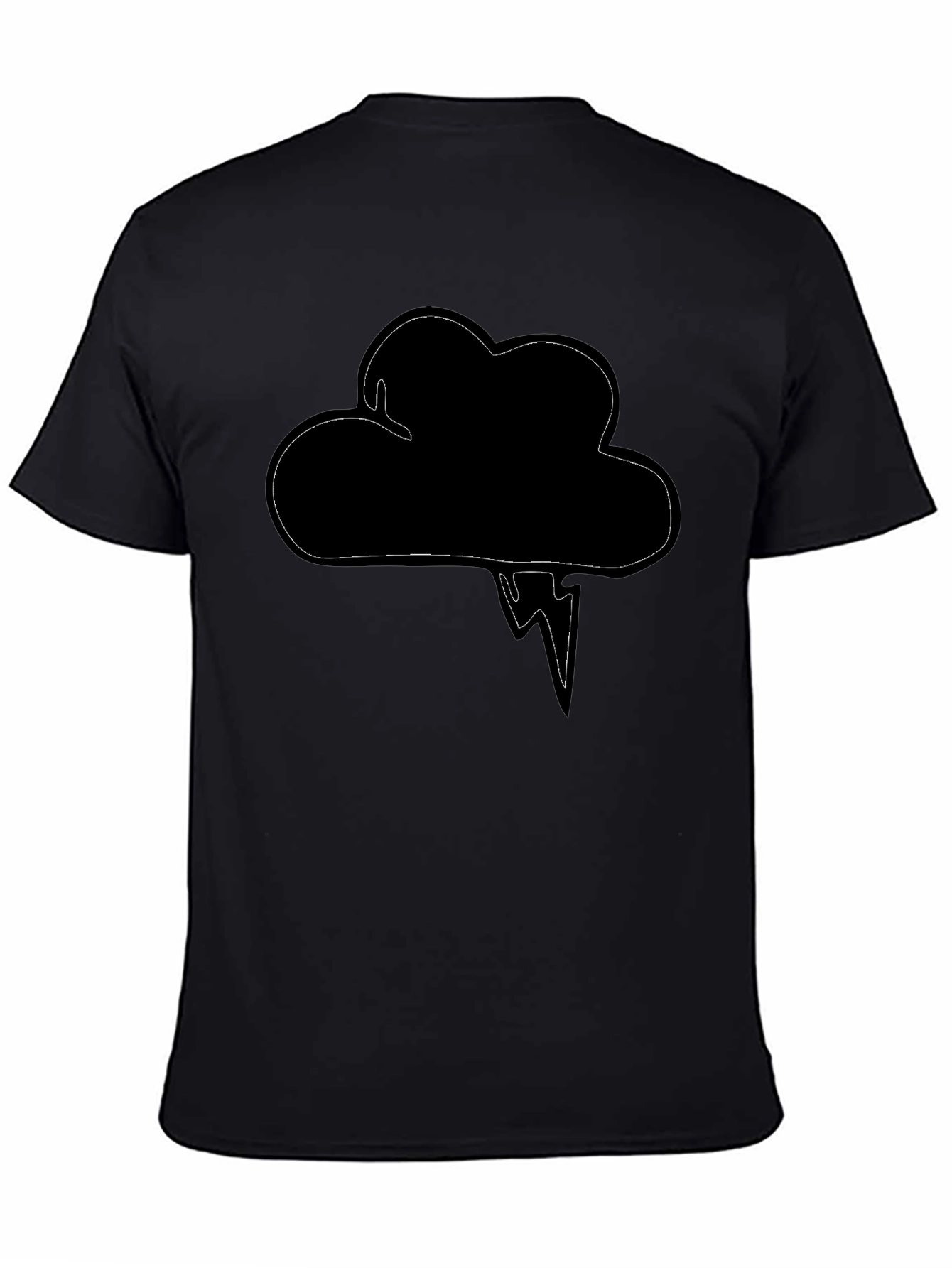 Cloud & Lightning Graphic Black T-Shirt