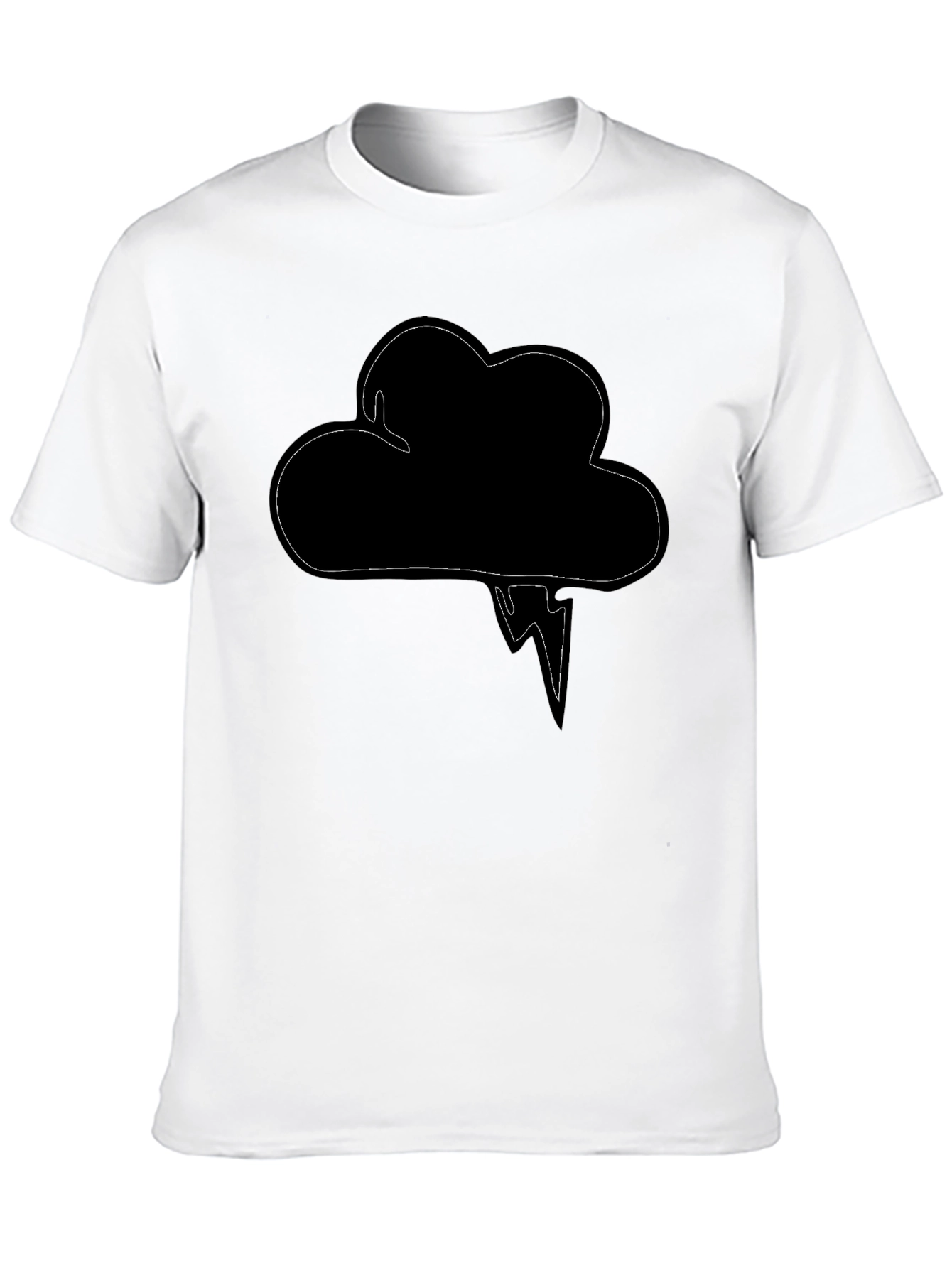 Cloud & Lightning Graphic Black T-Shirt