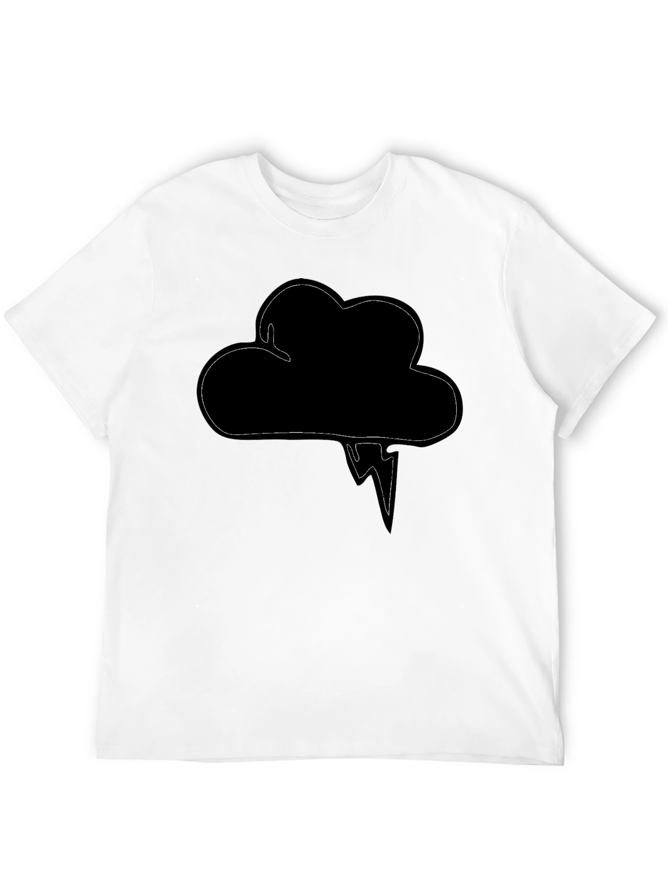Cloud & Lightning Graphic Black T-Shirt