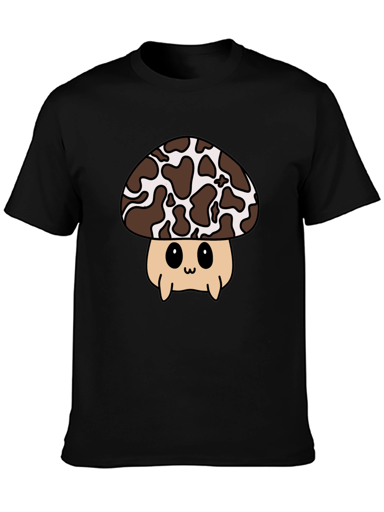 Cute Mushroom Graphic Tee - Black Unisex T-Shirt