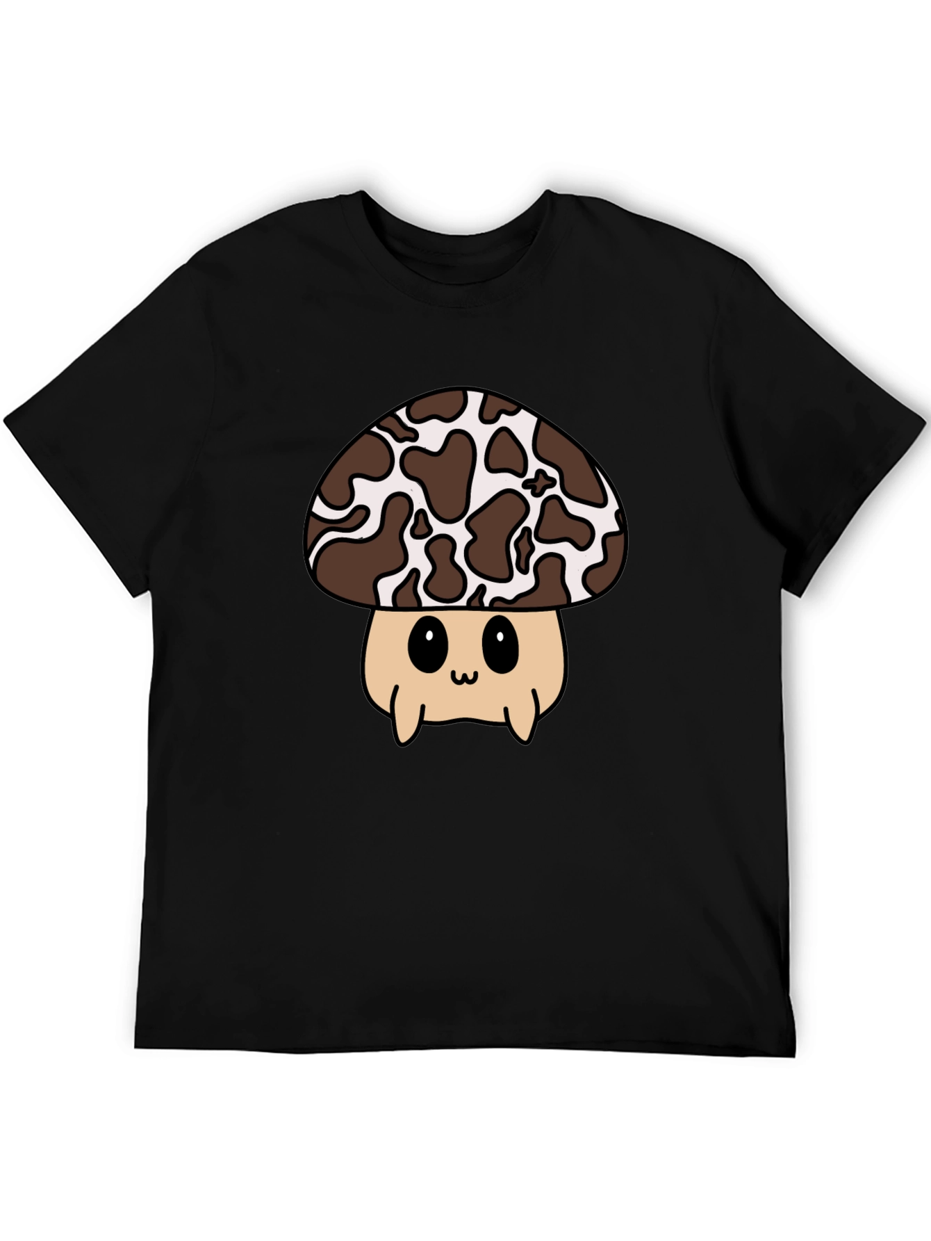 Cute Mushroom Graphic Tee - Black Unisex T-Shirt