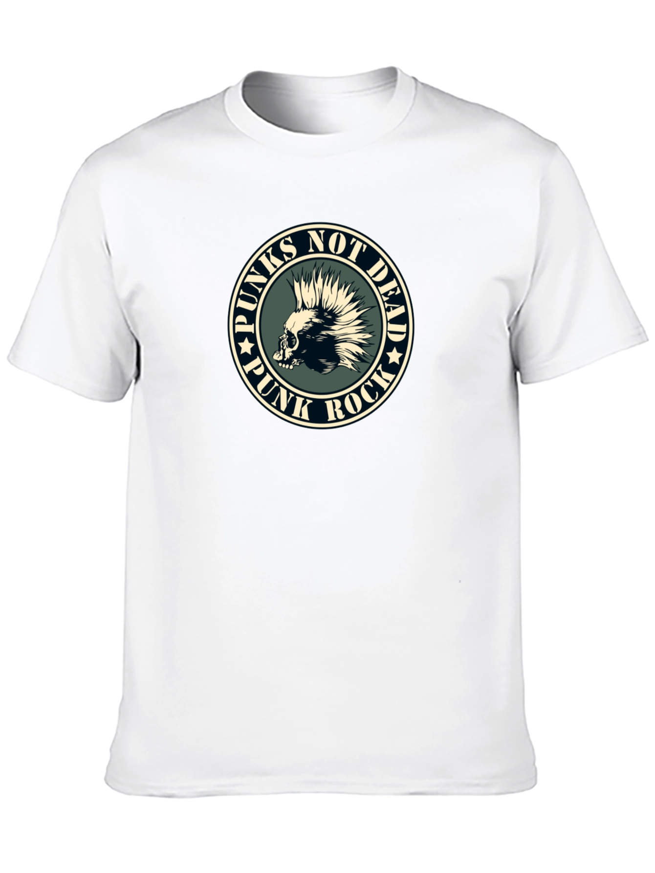 Punks Not Dead Skull Graphic T-Shirt - Rock Tee