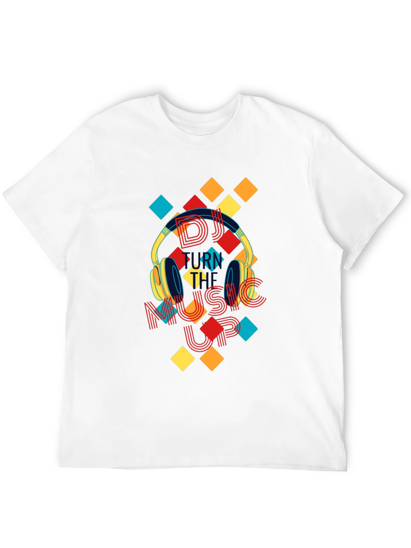 DJ Turn Up Music Graphic Print Black T-Shirt
