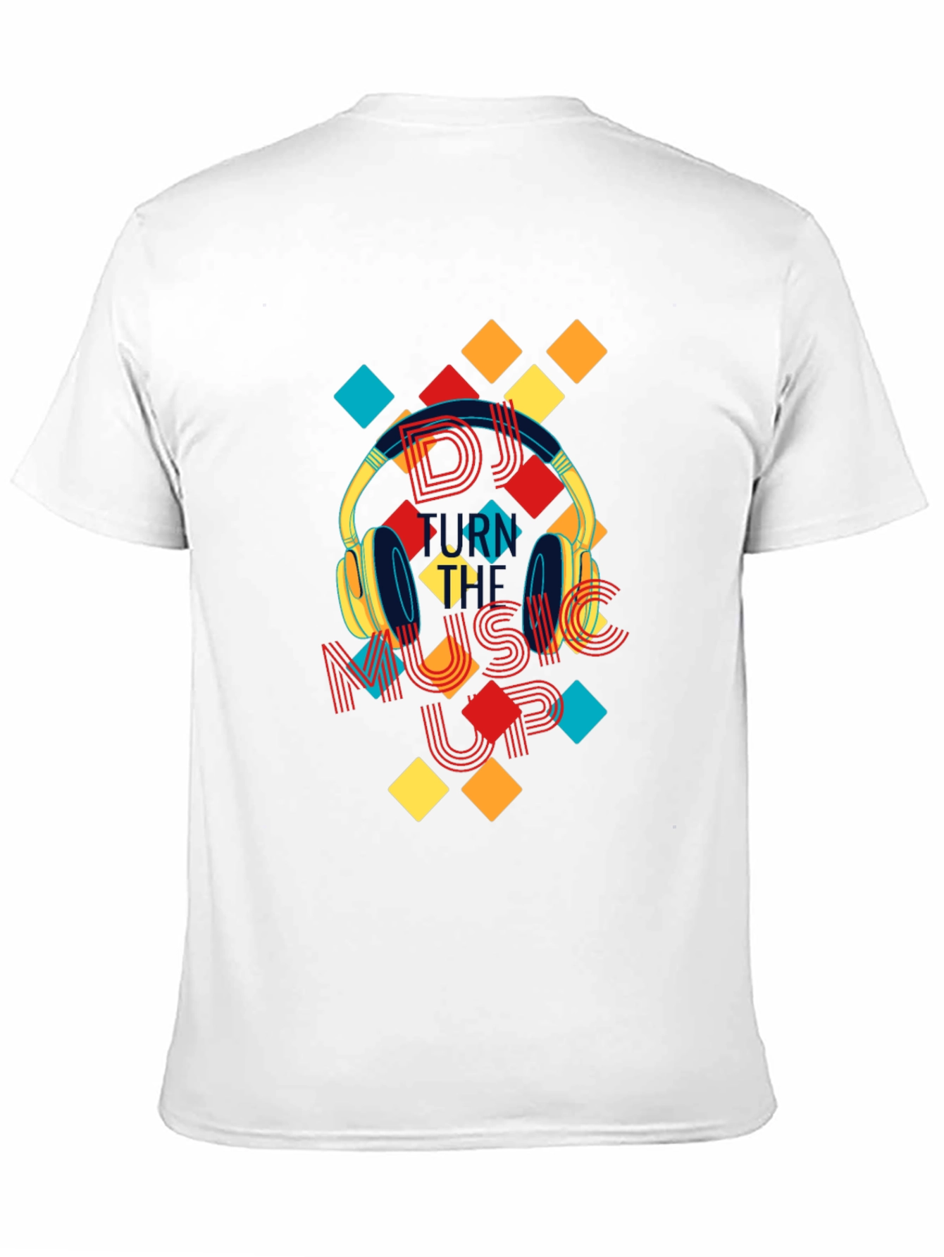DJ Turn Up Music Graphic Print Black T-Shirt