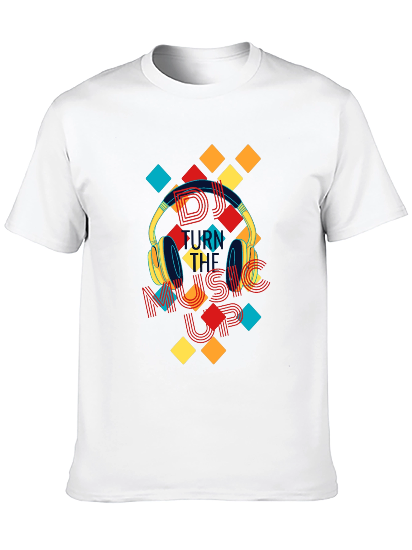 DJ Turn Up Music Graphic Print Black T-Shirt