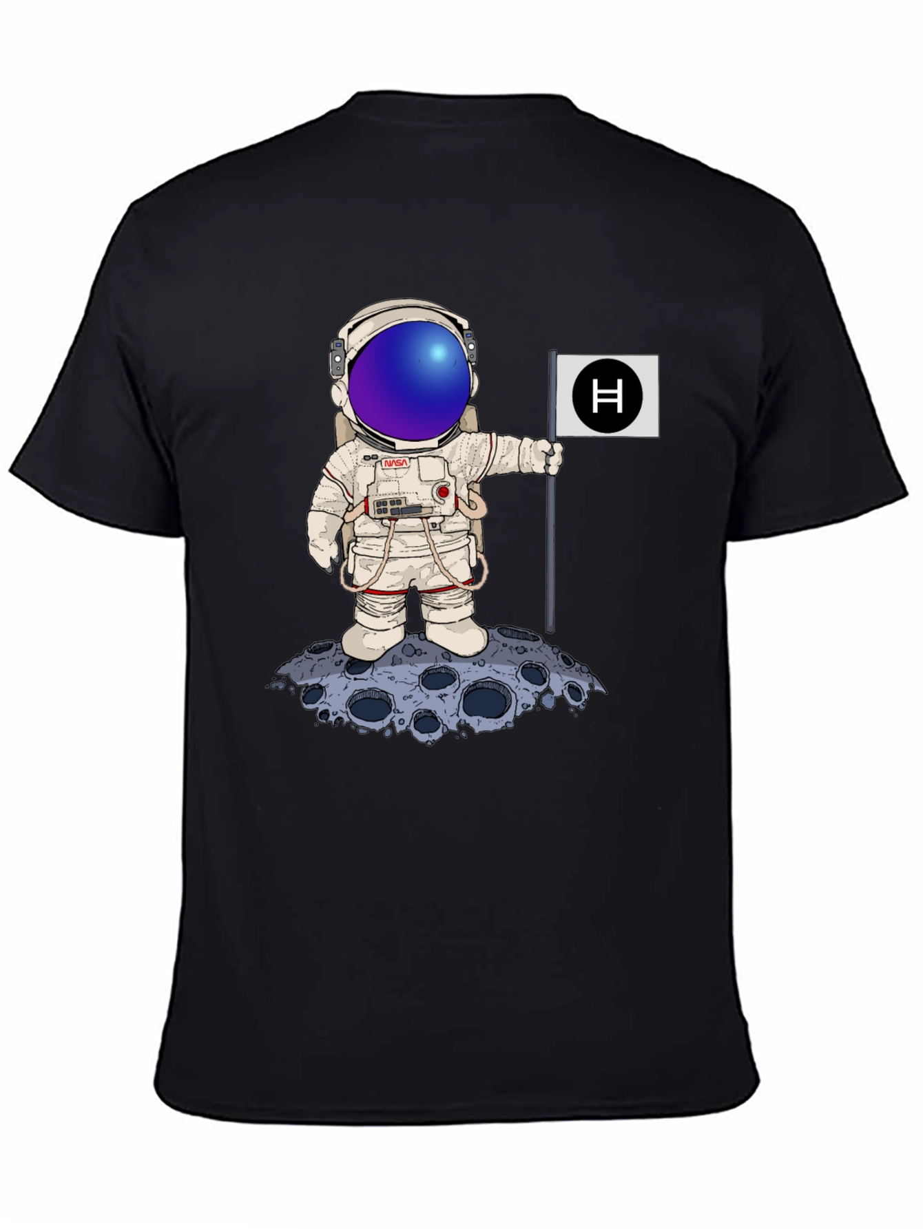 Astronaut Moon Landing Graphic Tee - Black