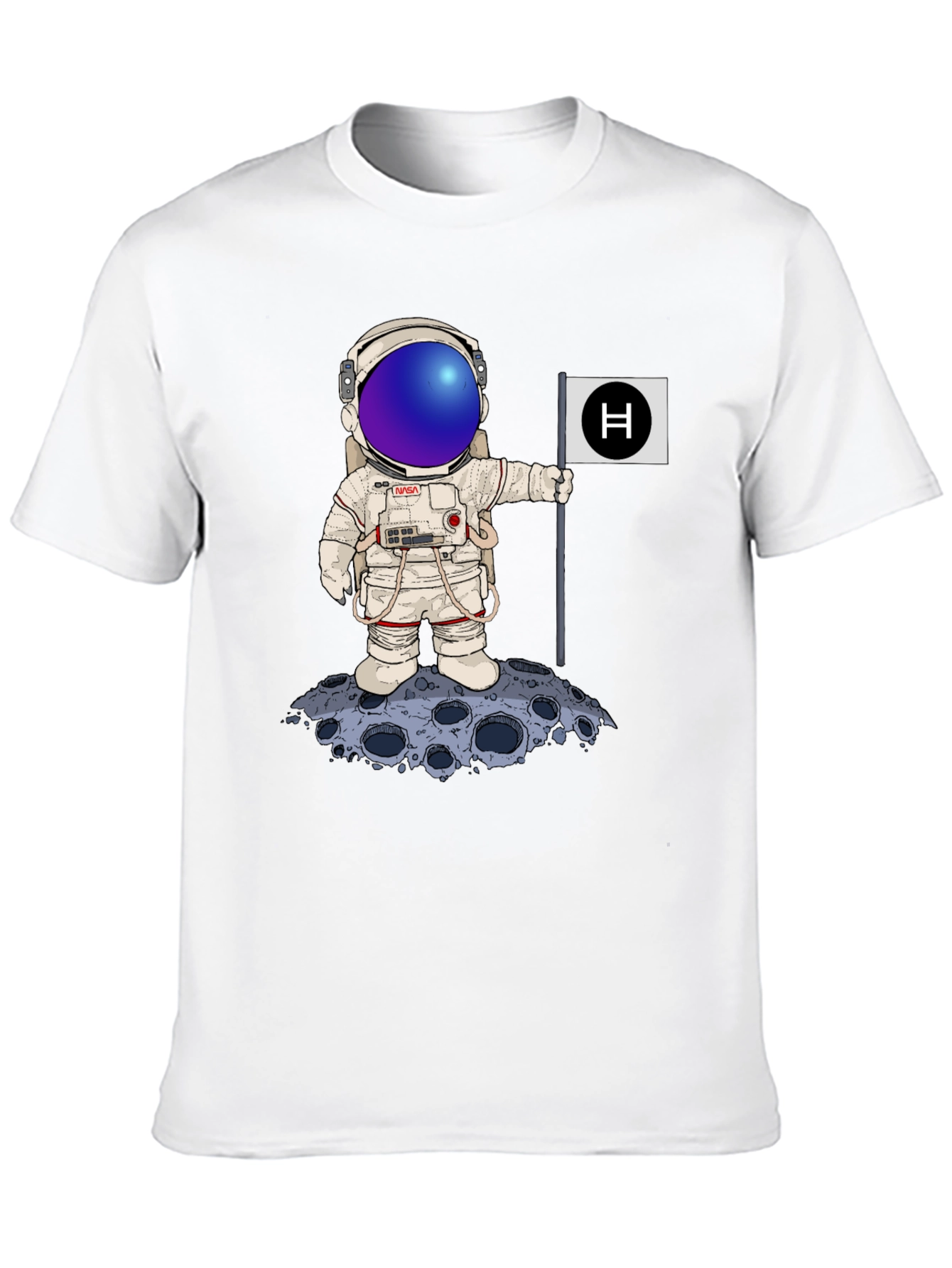 Astronaut Moon Landing Graphic Tee - Black