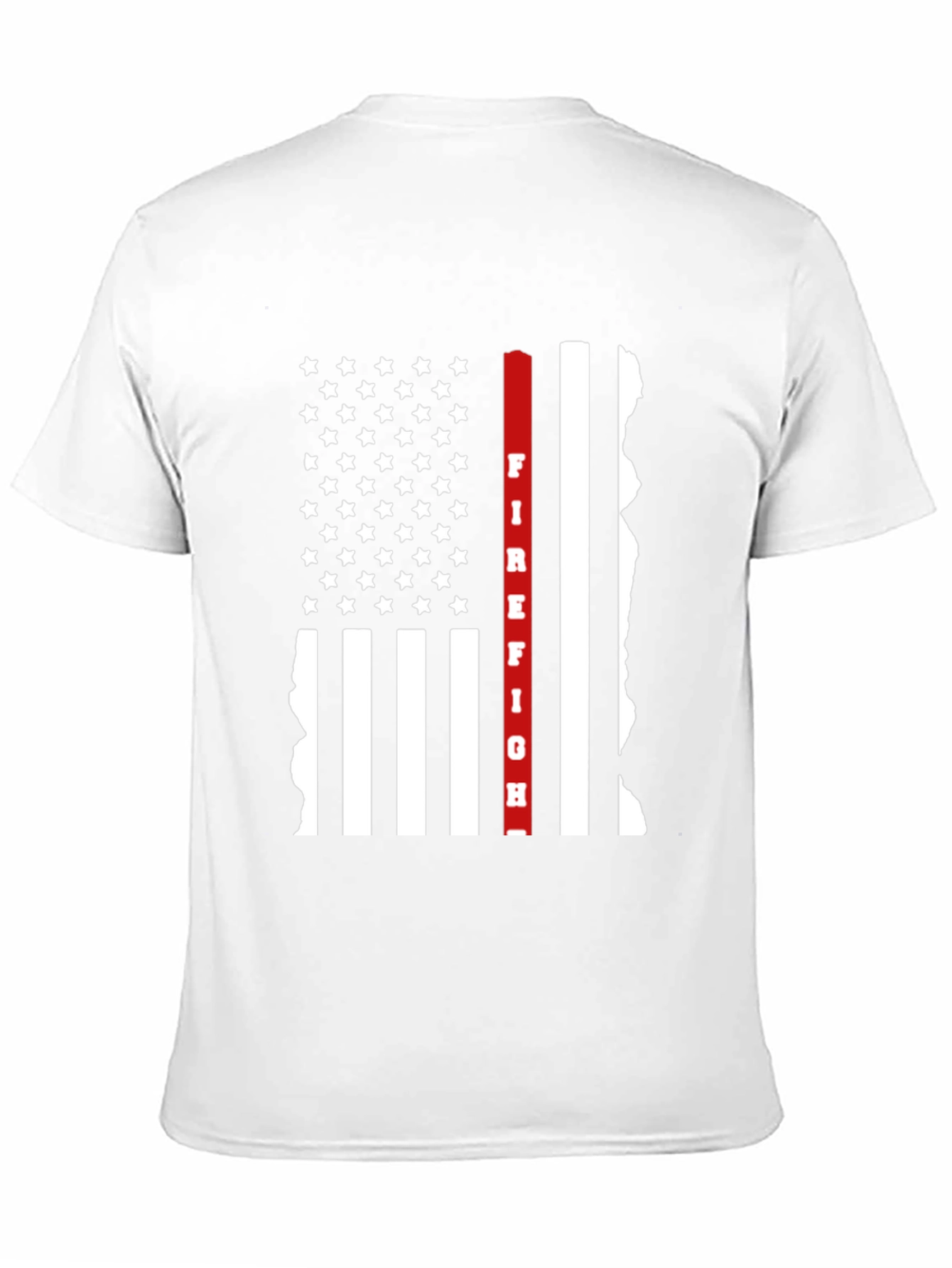 Firefighter Thin Red Line American Flag Graphic T-Shirt