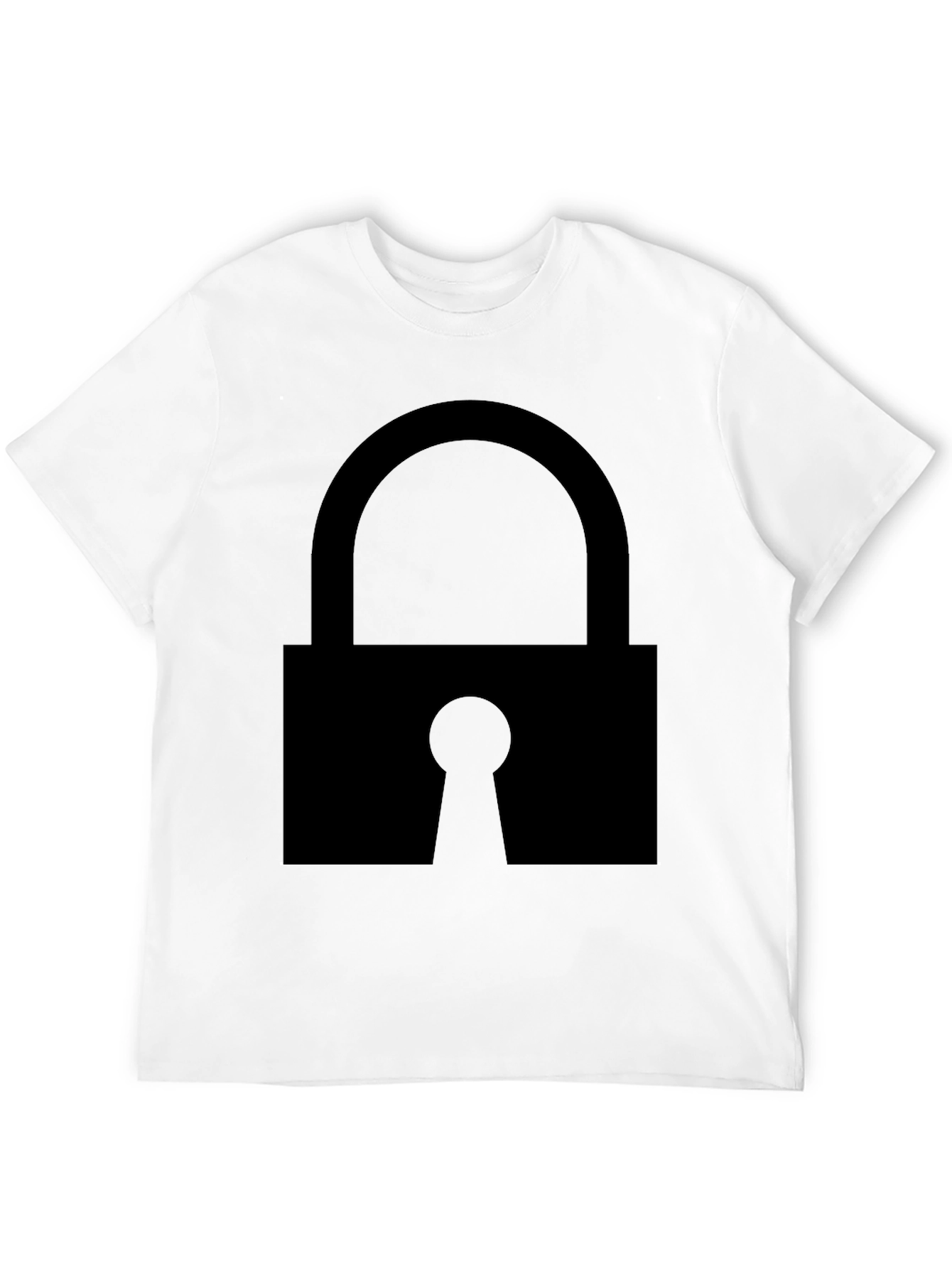 Black Padlock Graphic Tee - Secure Style