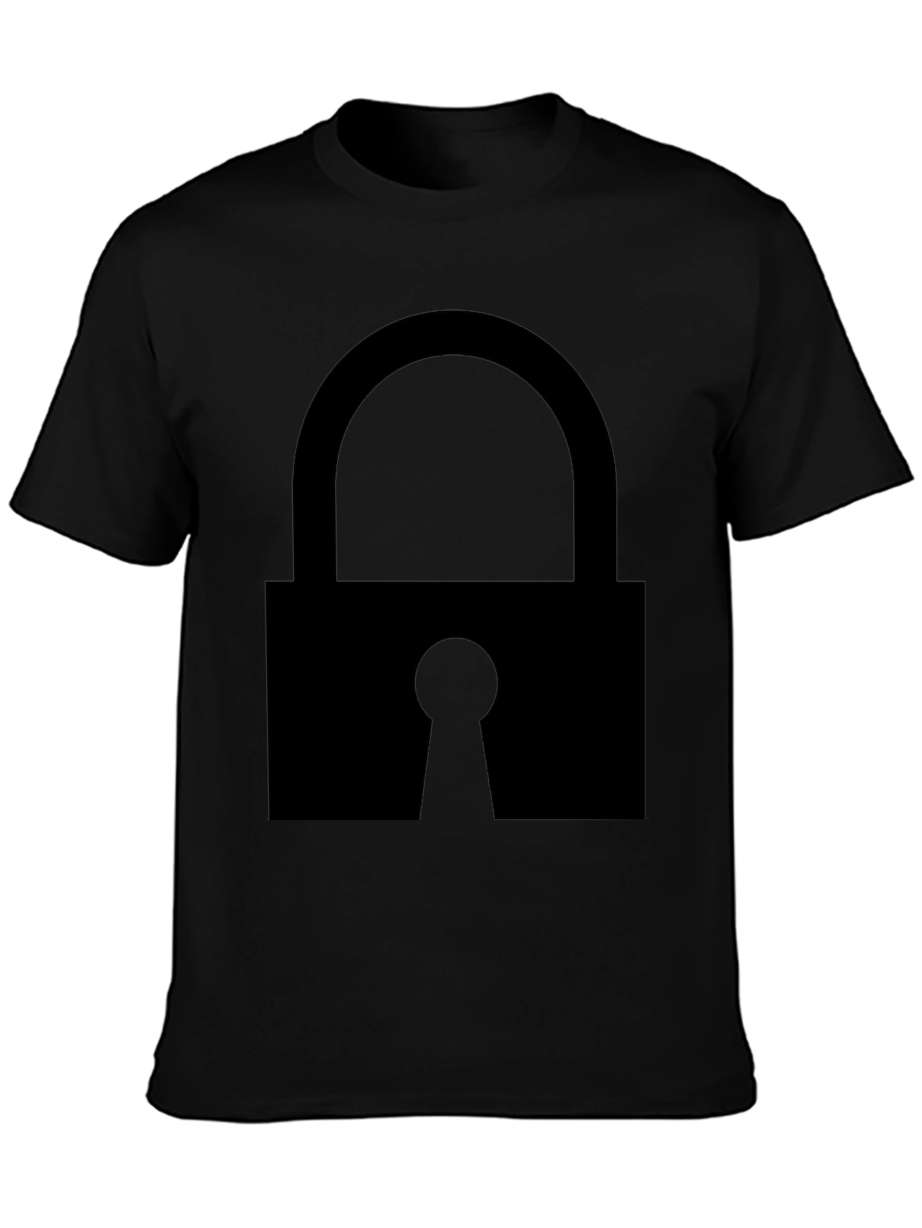 Black Padlock Graphic Tee - Secure Style