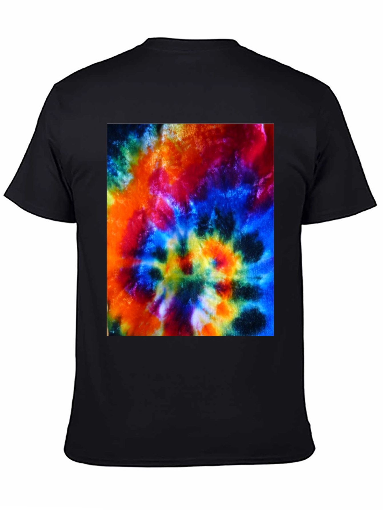 Psychedelic Tie-Dye Graphic Black T-Shirt